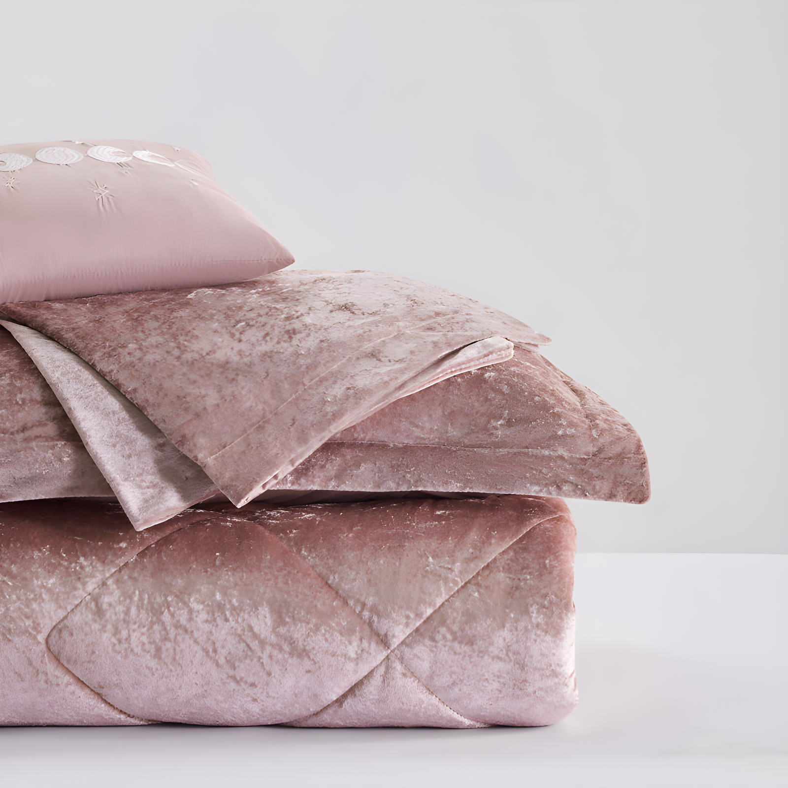 Felicia Crushed Velvet Comforter Set with Throw Pillow