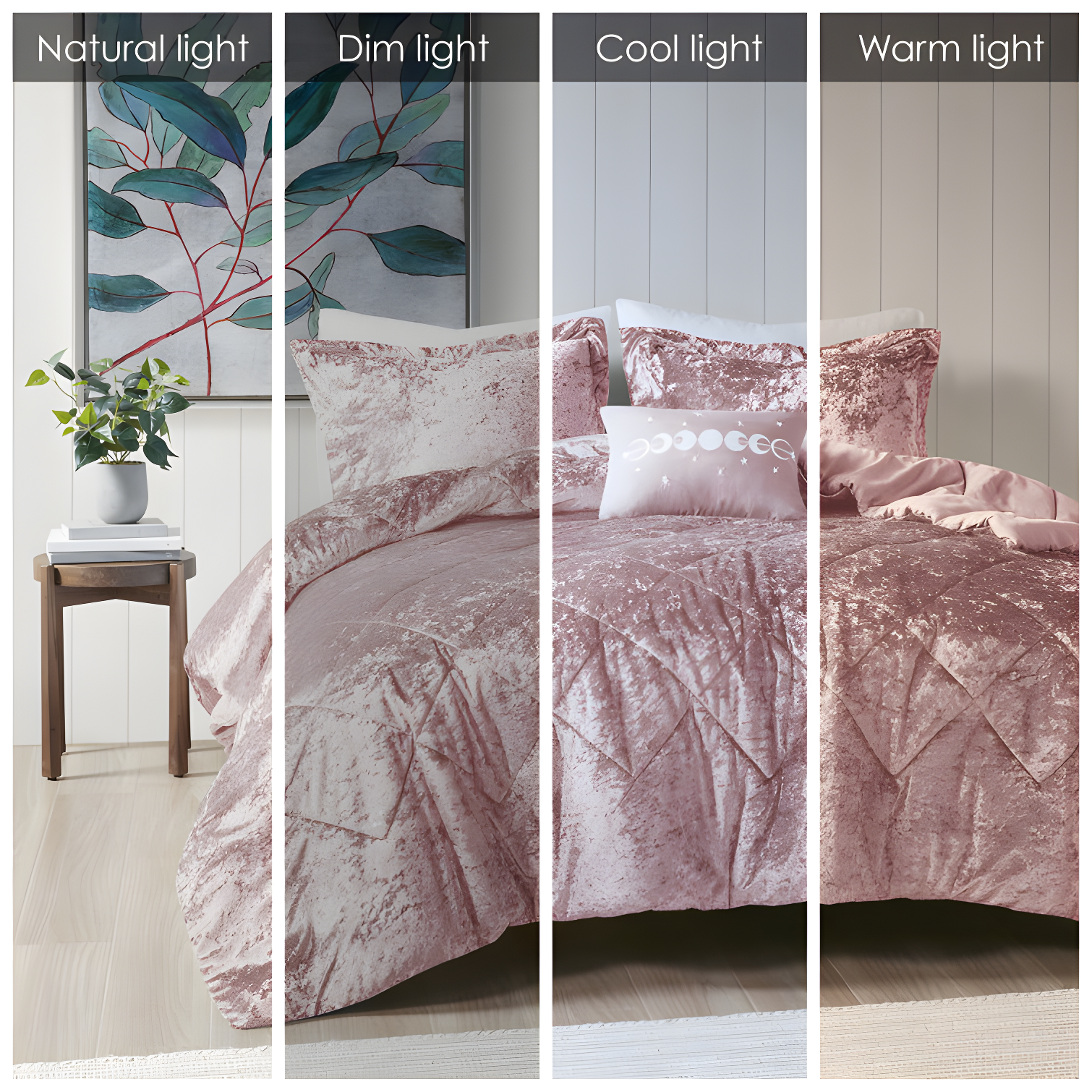 Felicia Crushed Velvet Comforter Set with Throw Pillow