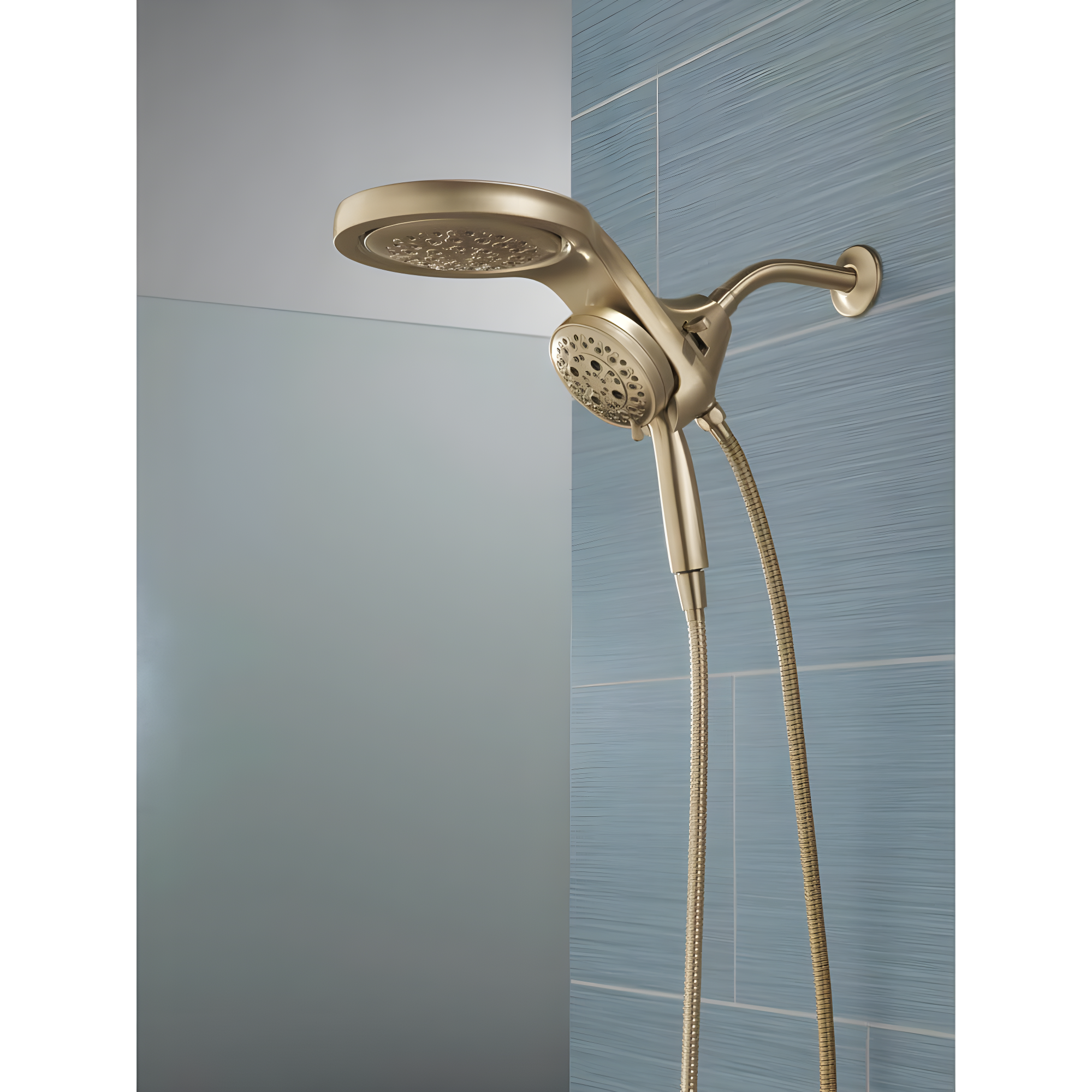 Hydrorain 5 Spray Dual Shower Head and Handheld Shower with Lumicoat and H2Okinetic 2.5 GPM