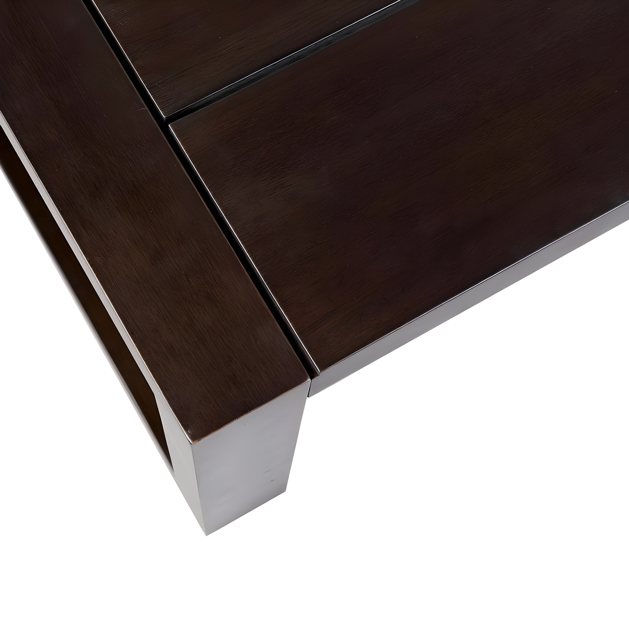 Armen Living Paradise 40.5" Modern Wood Outdoor Patio Coffee in Dark Wood
