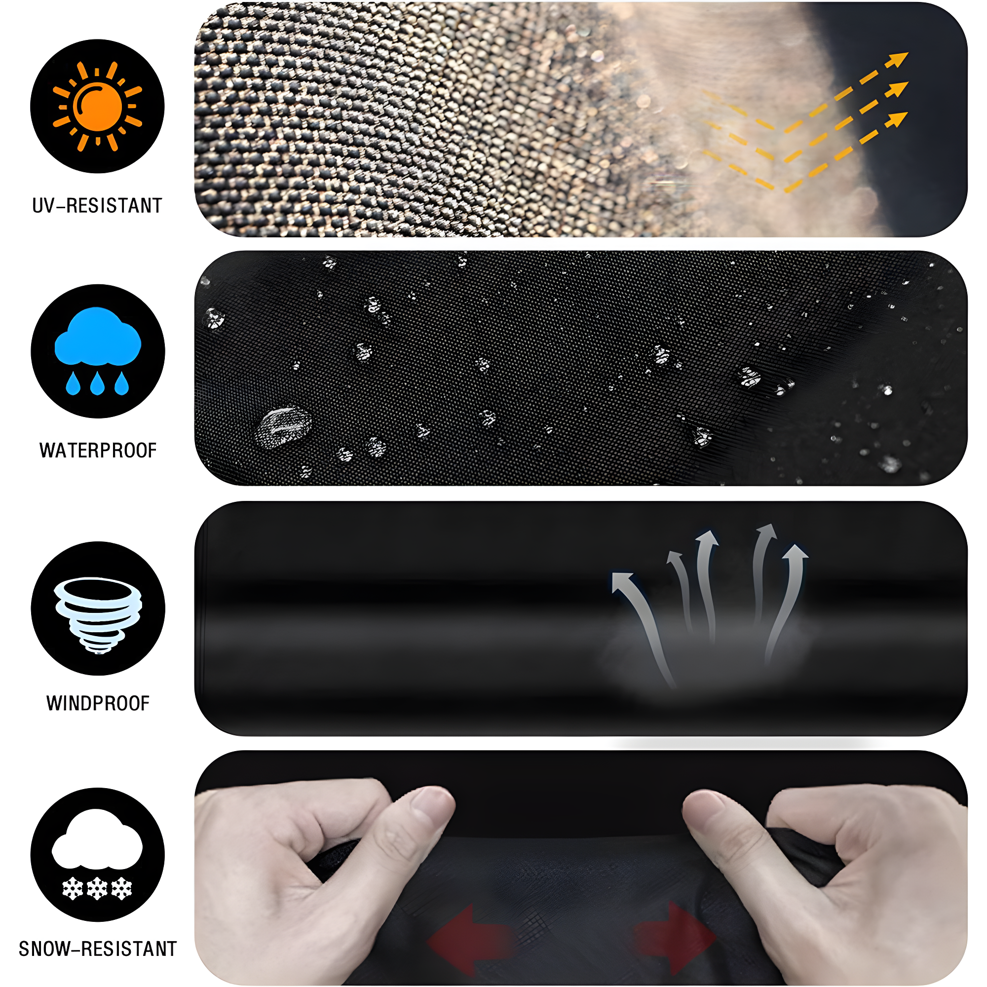 GVDV Grill Cover, 58 inch BBQ Gas Grill Cover for Outdoor Grill, Adjustable Barbecue Cover Waterproof, Rip-Proof, Anti-UV, Fade Resistant