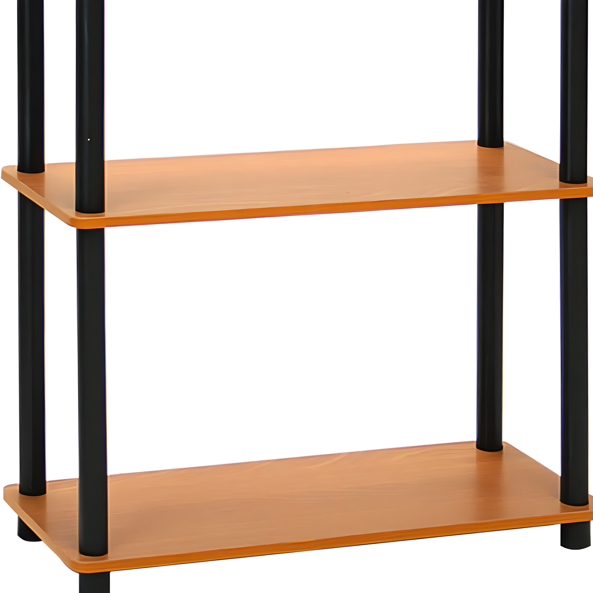 Furinno Durable 23.6"W x 11.6"D x 29.5"H 3-Shelf Freestanding Shelving Unit, Light Cherry and Black