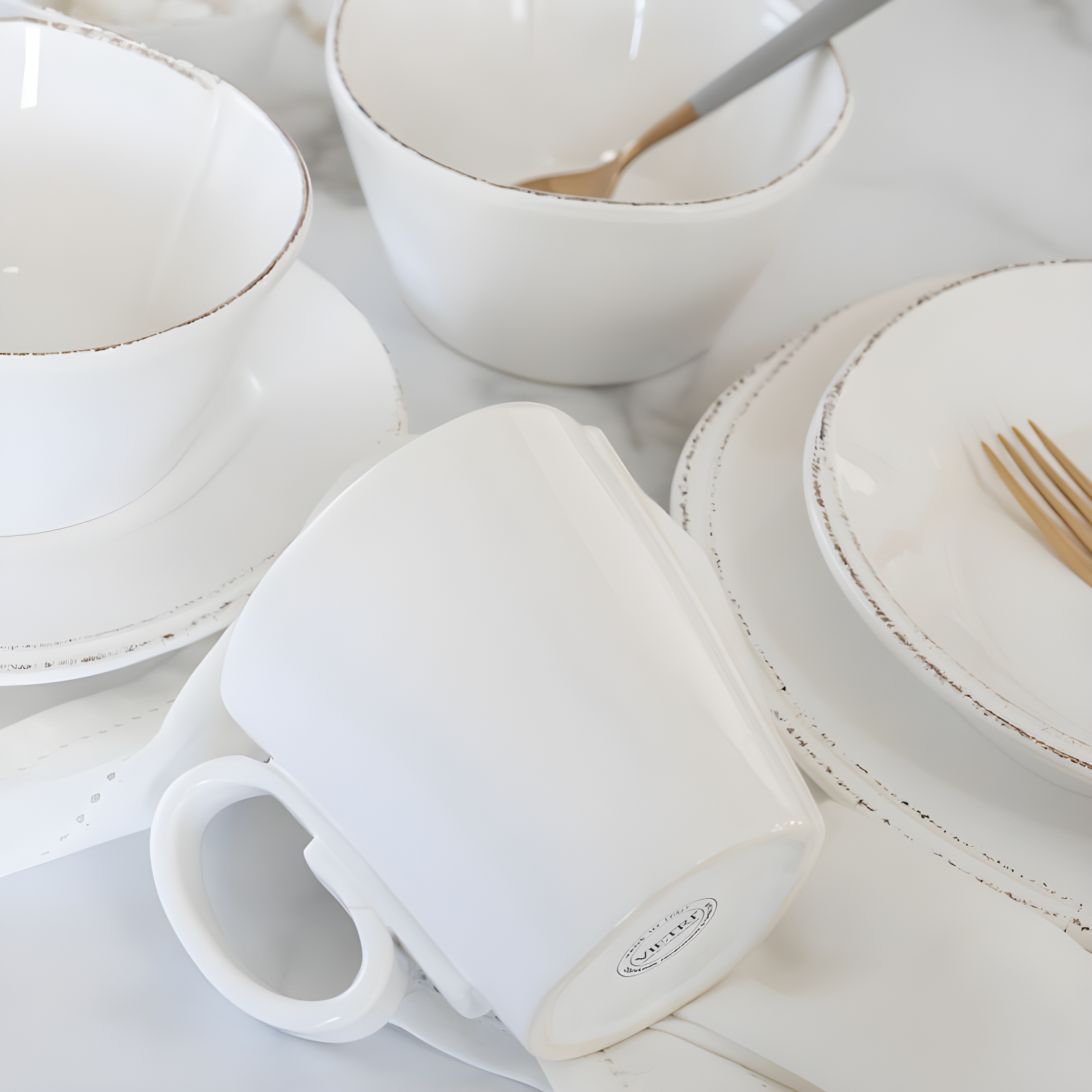 White Ceramic Microwave Safe Coffee Mug