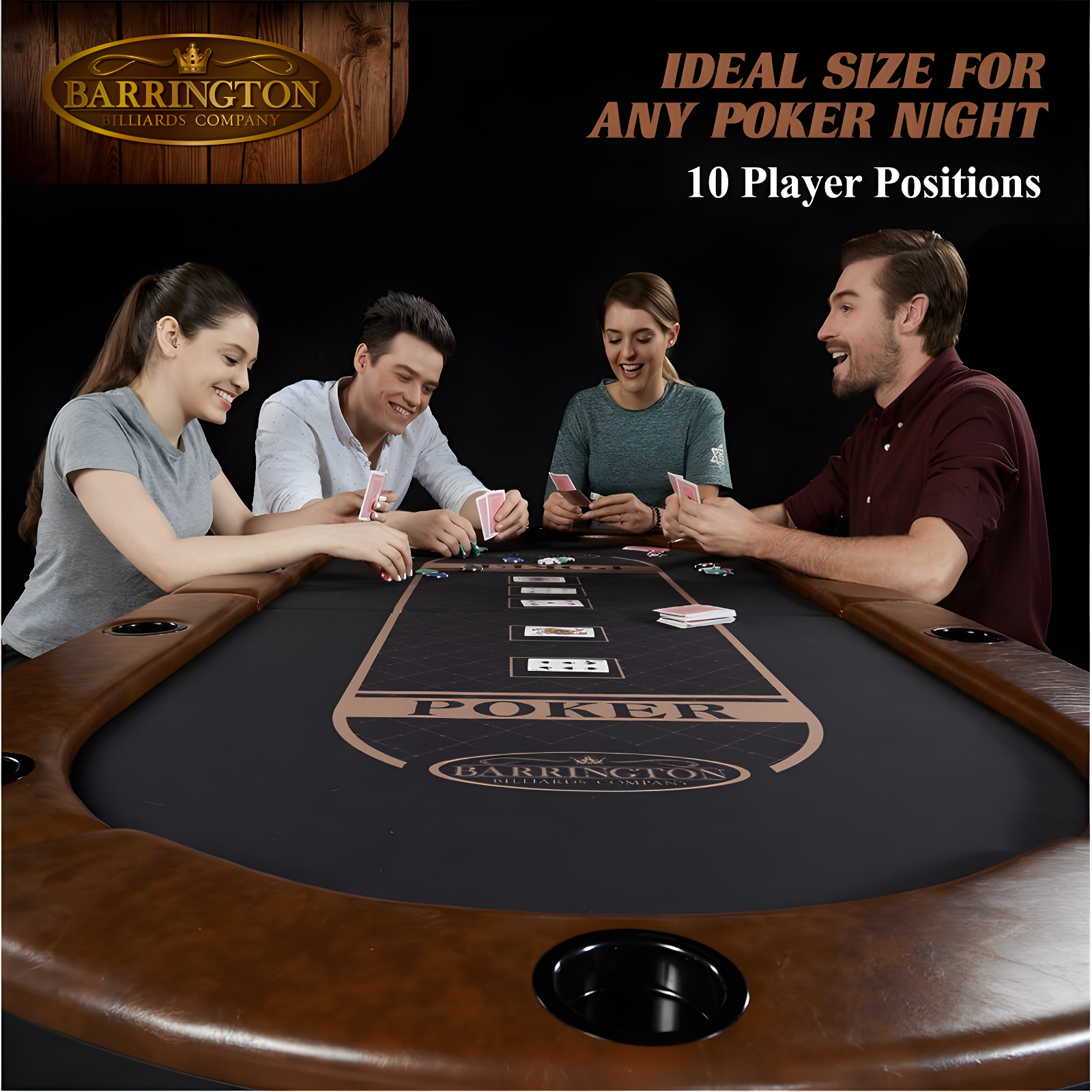 Charleston Premium Texas Hold'em 84" 10 - Player Poker Table