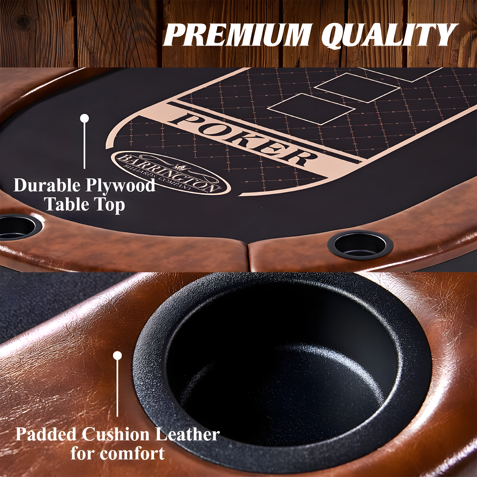 Charleston Premium Texas Hold'em 84" 10 - Player Poker Table