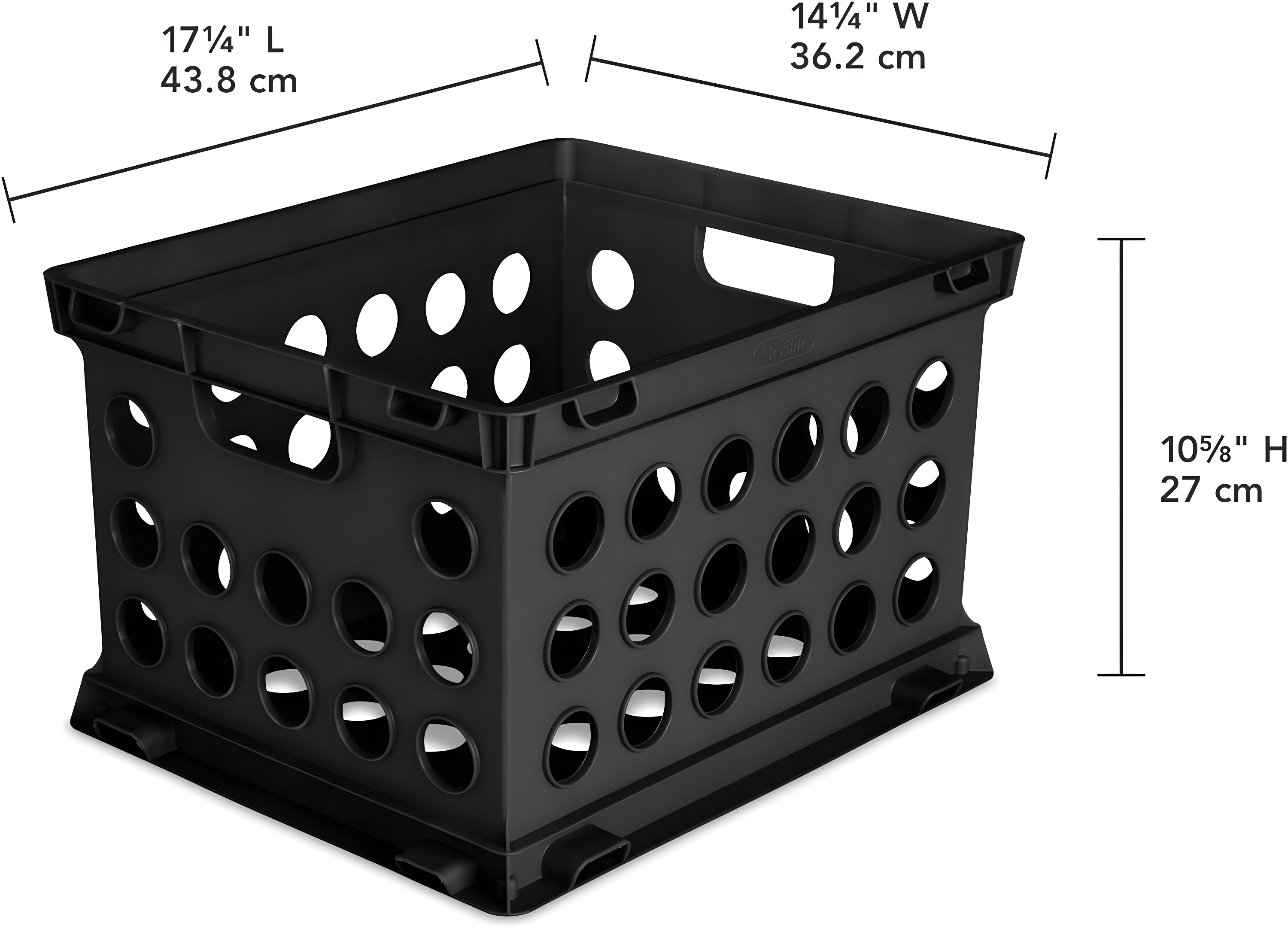 Sterilite File Crate, Versatile Plastic Bin, Letter or Legal-Sized File Storage, Black