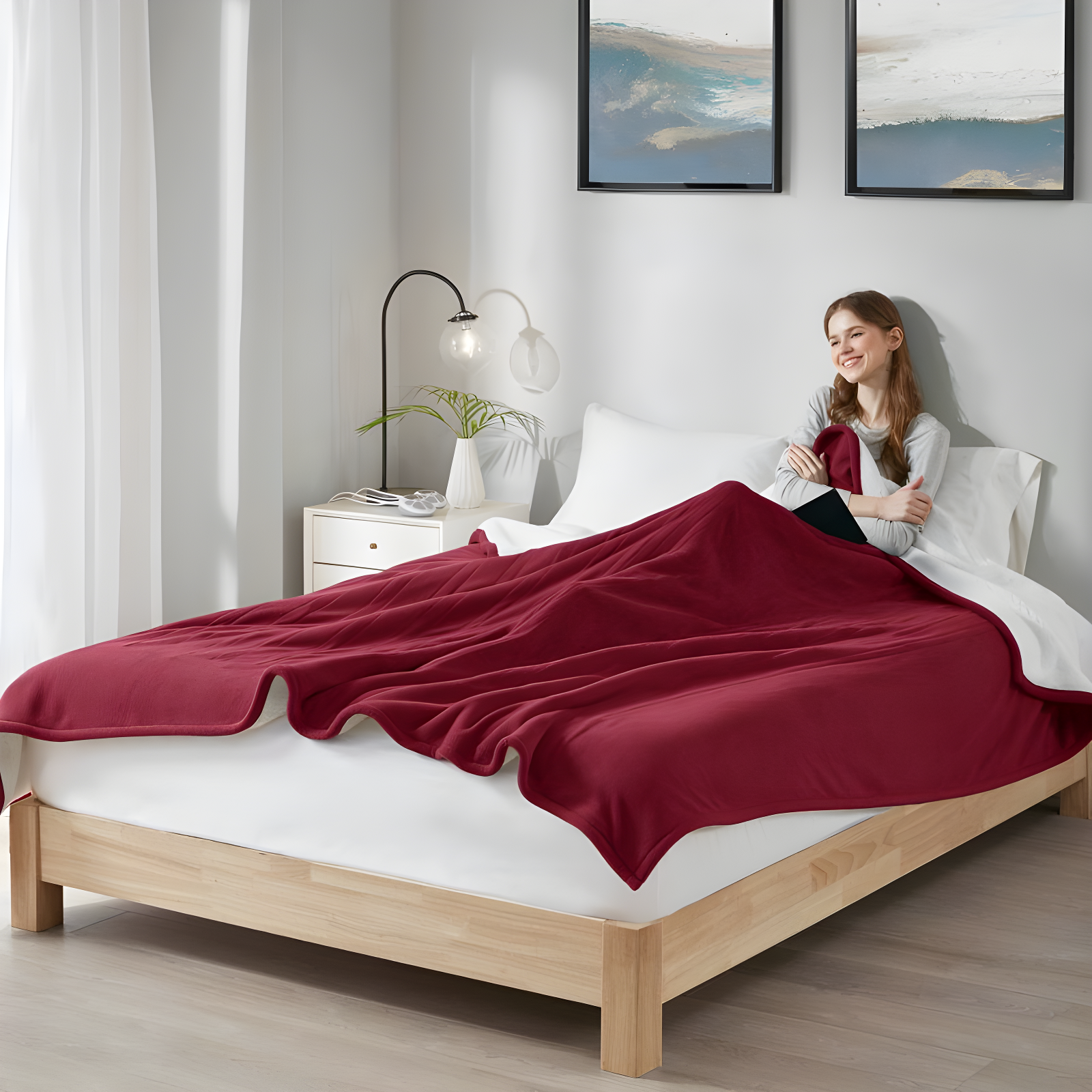 Serta Serta Fleece to Sherpa Heated Blanket