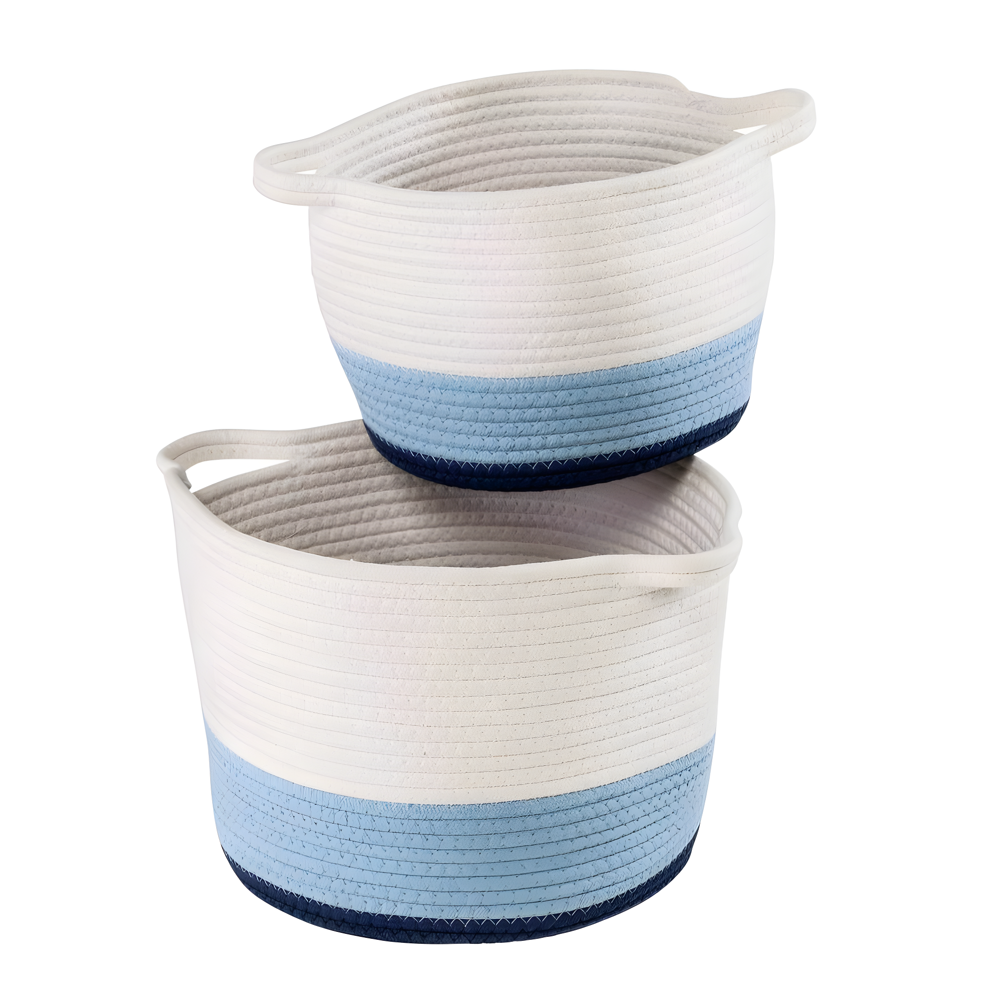 Honey-Can-Do Cotton Rope Nesting Storage Basket Set, Blue Ombré