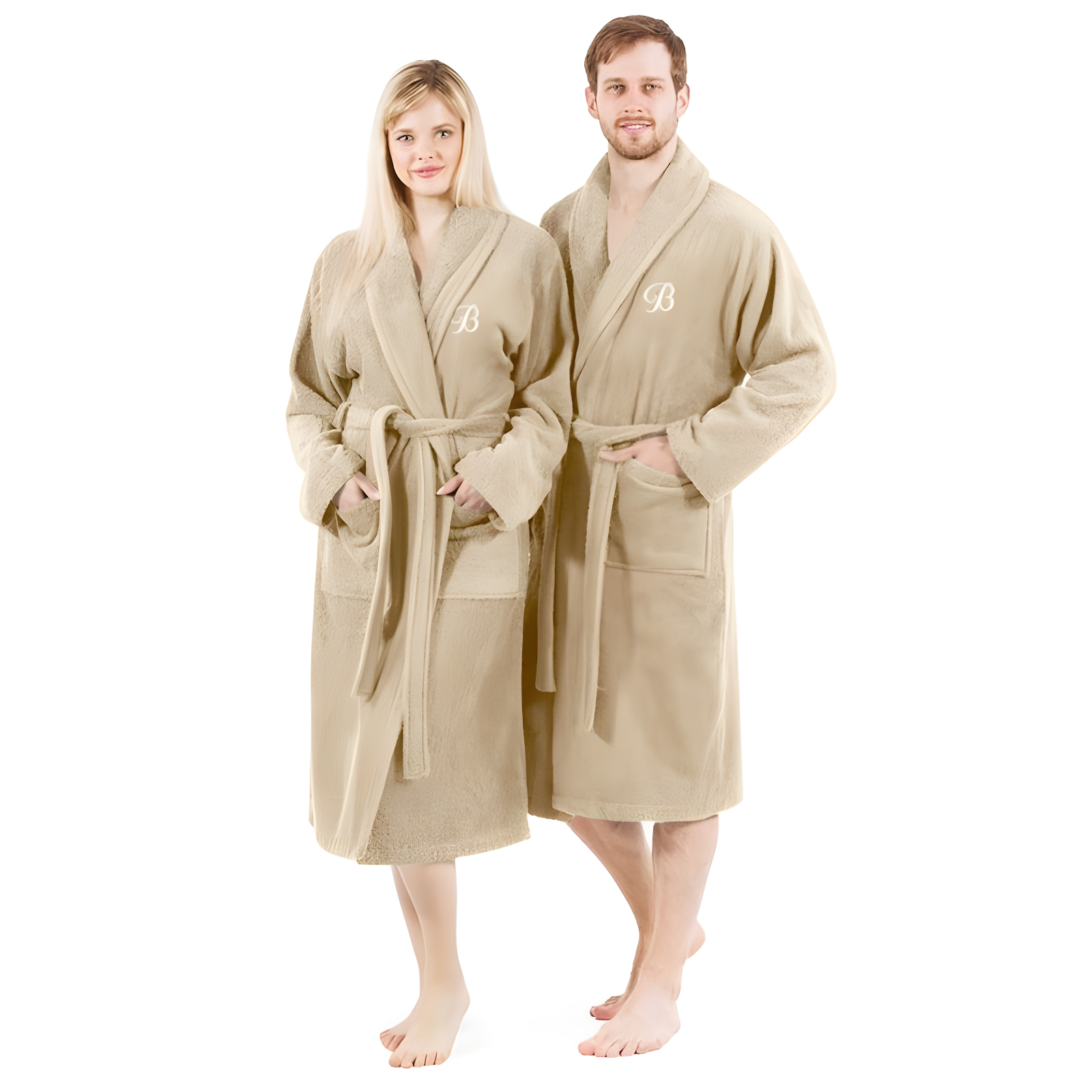 Linum Home Textiles Turkish Cotton Terry Cloth Mid-Calf Bathrobe with Pockets