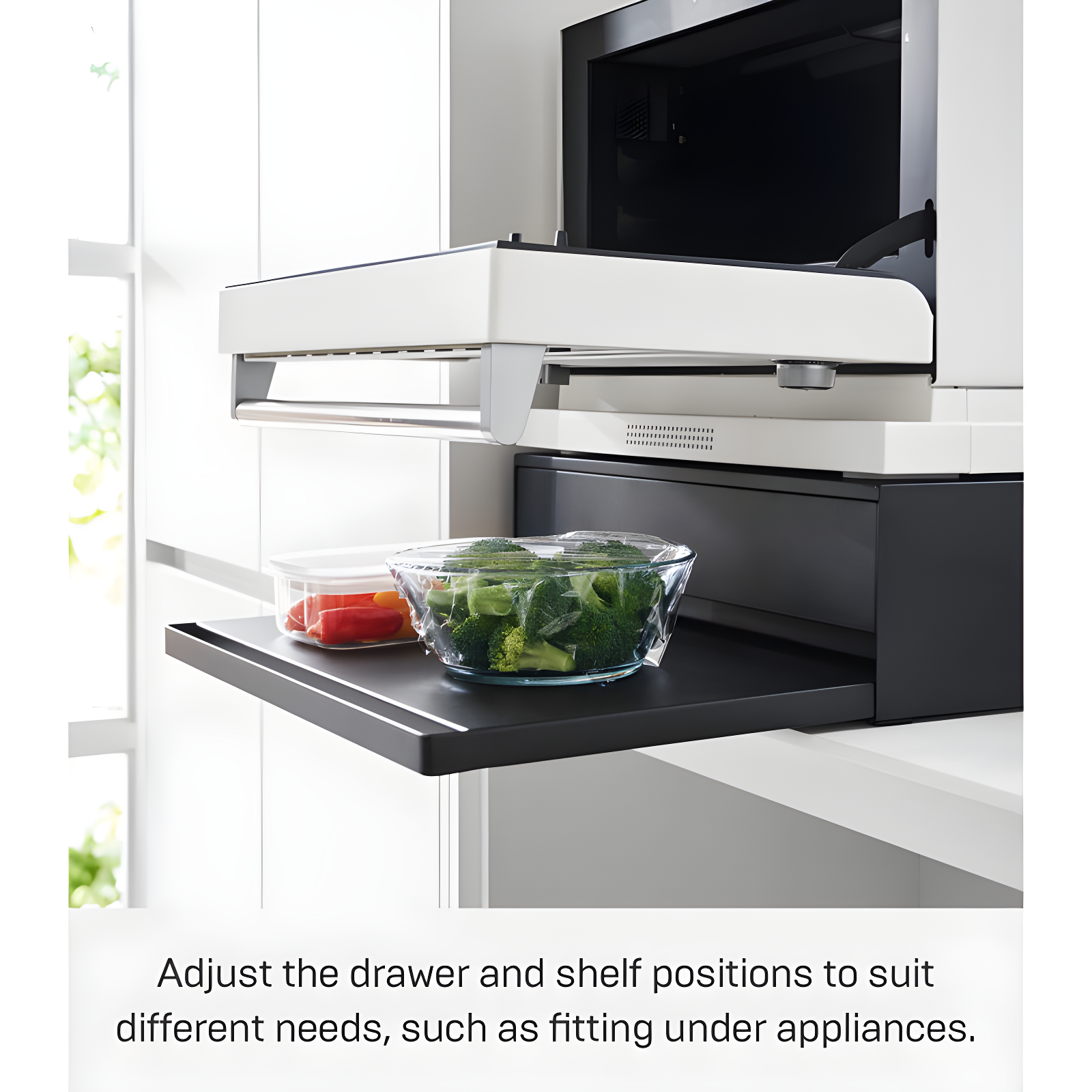 Yamazaki Home Yamazaki Home Countertop Drawer With Pull-Out Shelf, Steel, Holds 37 Lbs