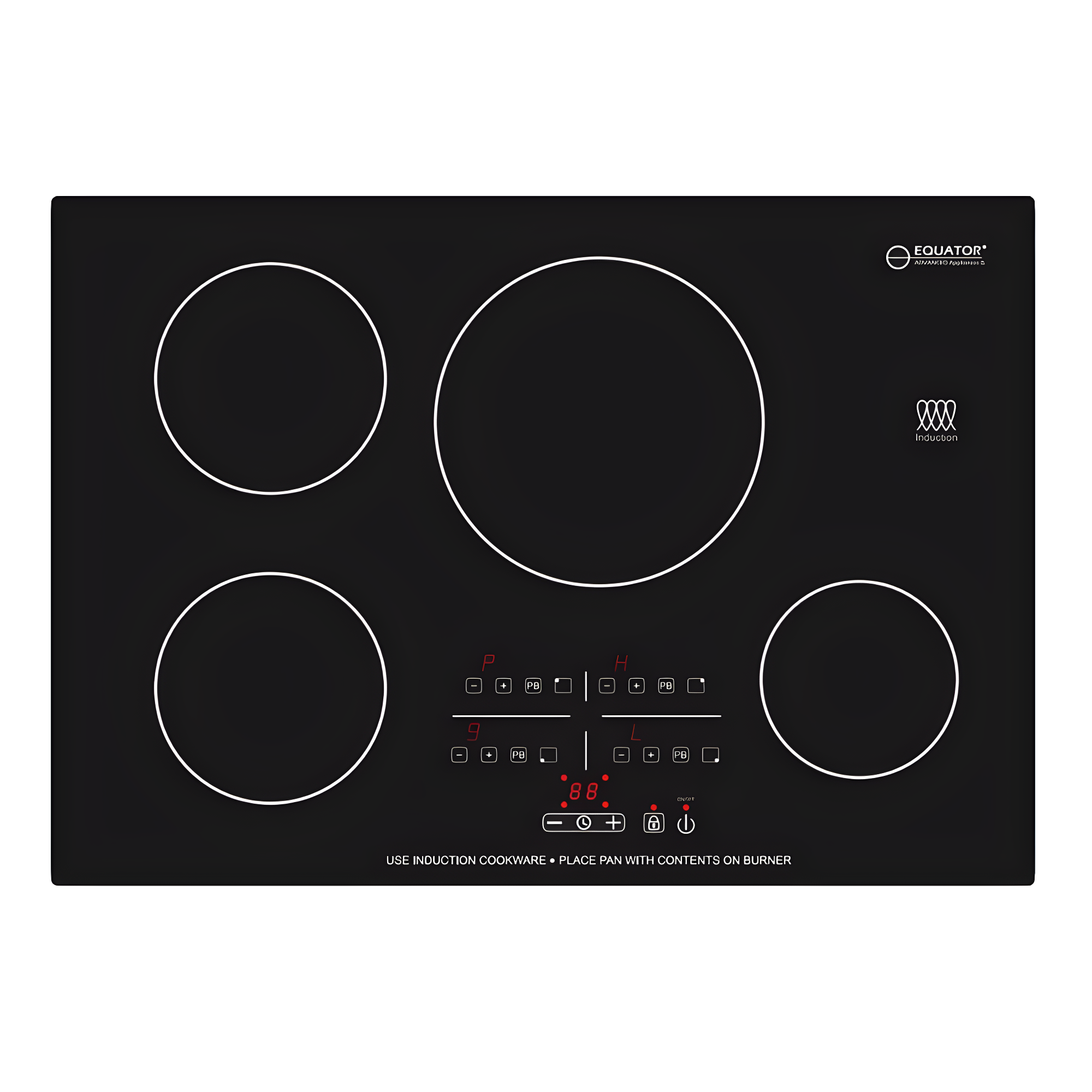 Equator Advanced Appliances Equator 30" Built-In 4 Burner Induction Cooktop POWER BOOST Keep Warm 240V/7400W BIC 304