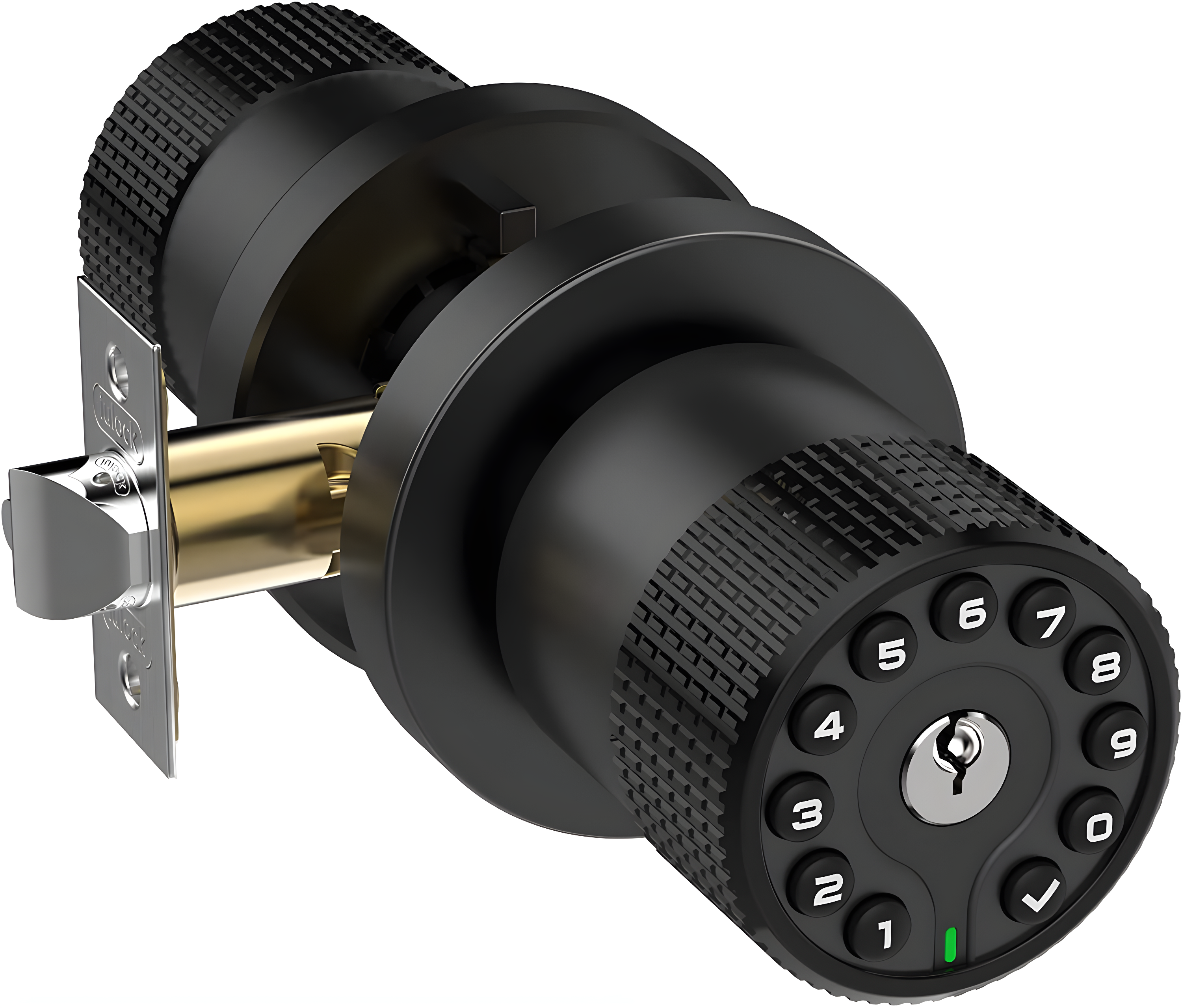 Keypad Door Handle With Key, Keyless Code Entry Lock, Automatic Lock, 50 User Codes, Easy To Install, Suitable For Home, Office, Hotel, Bedroom, Garage, No Door Latch