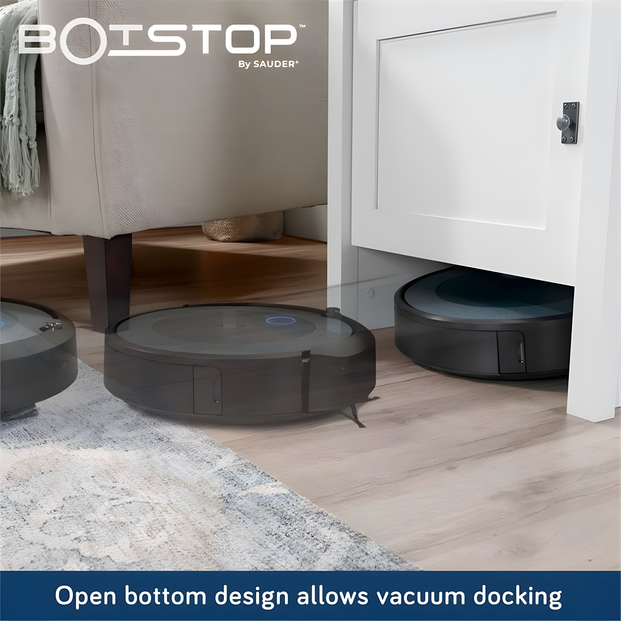 Sauder Cottage Road, Robot Vacuum Storage Side Table, Soft White Finish