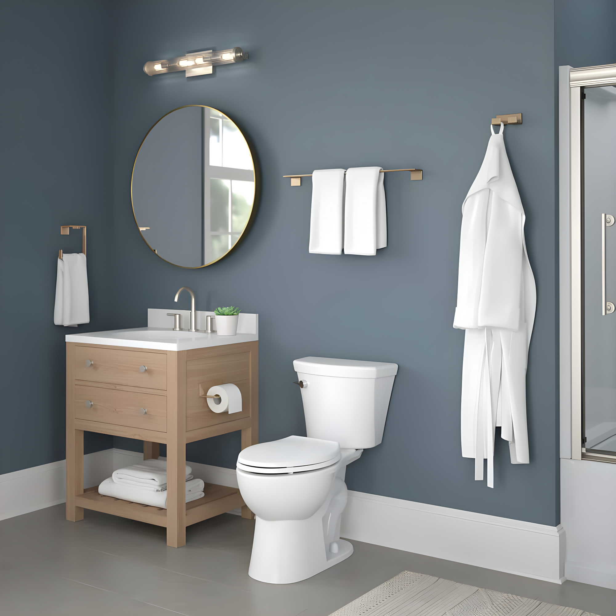 Vero Wall Mount Square Open Towel Ring Bath Hardware Accessory