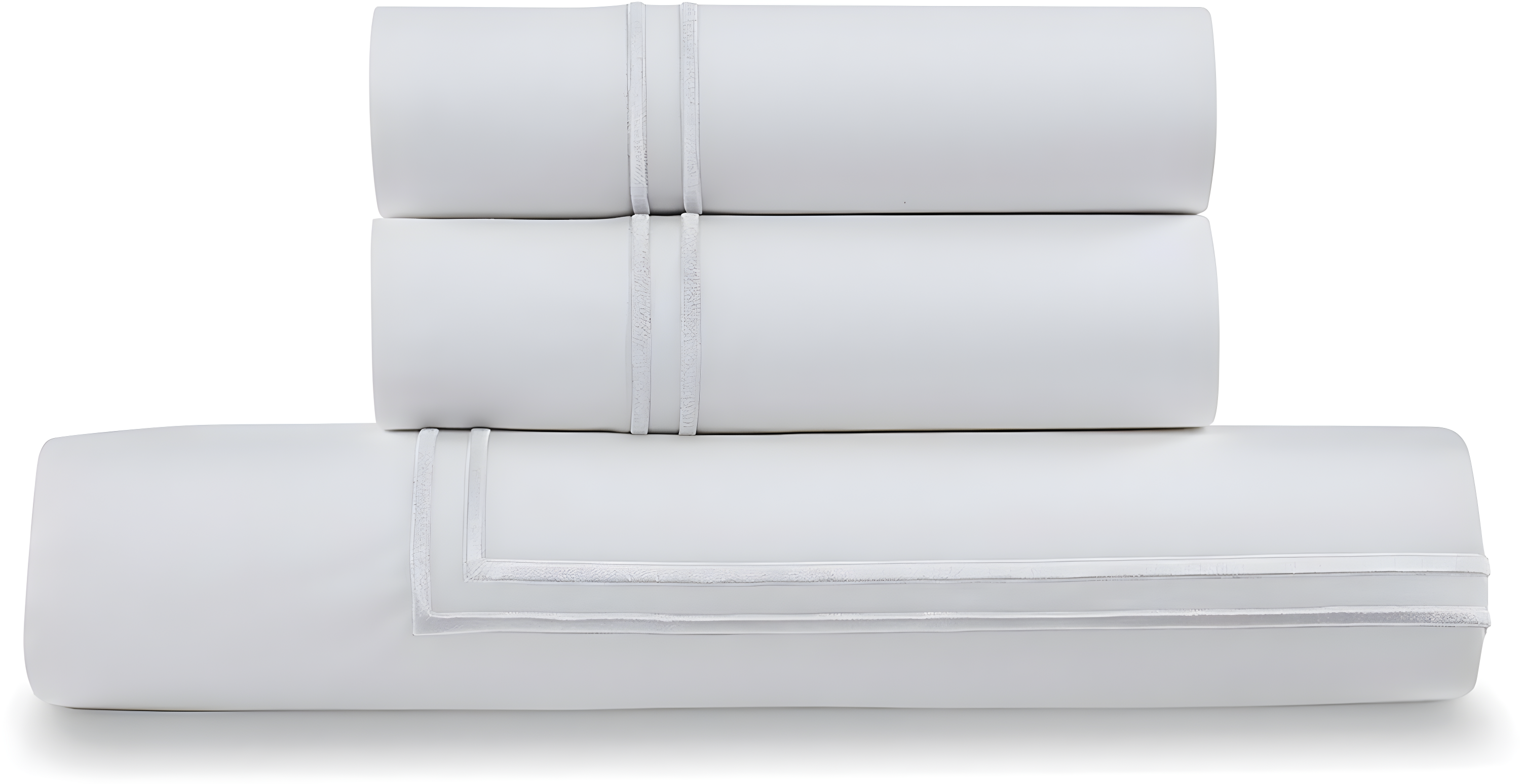 Ella Jayne Home Ella Jayne Cotton Duvet Cover with Satin Satin Stitching 3-Piece Set, White with White Satin Stitching