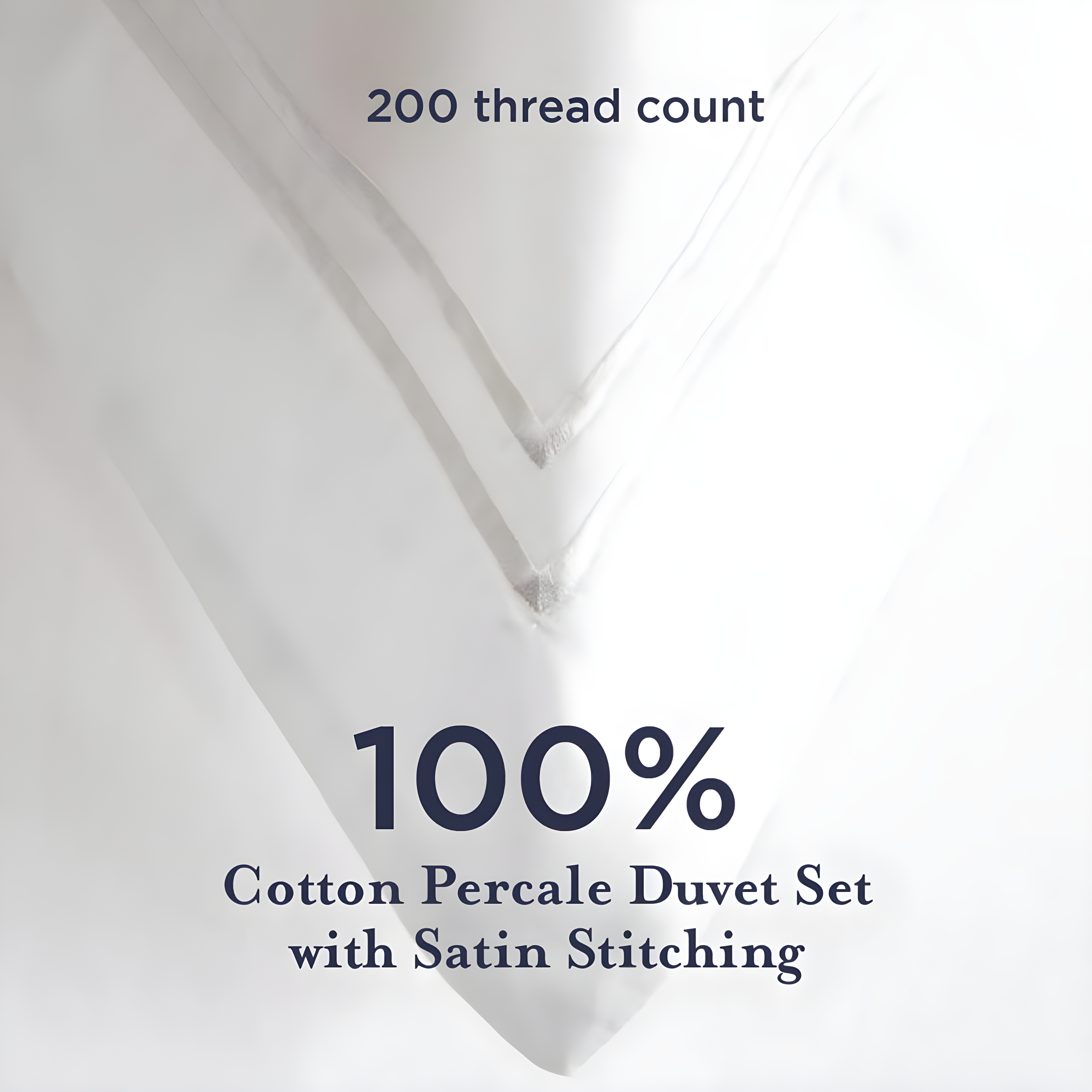 Ella Jayne Home Ella Jayne Cotton Duvet Cover with Satin Satin Stitching 3-Piece Set, White with White Satin Stitching