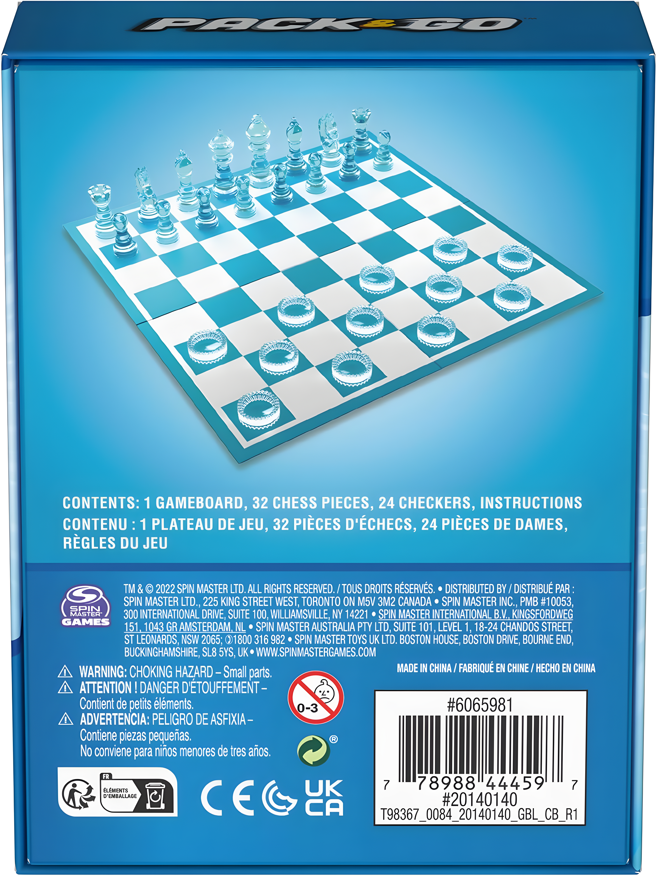 Pack & Go Chess & Checkers Board Game from Spin Master Games Portable 2-Player Games Chess Board Chess Set for Adults and Kids Ages 8 and up