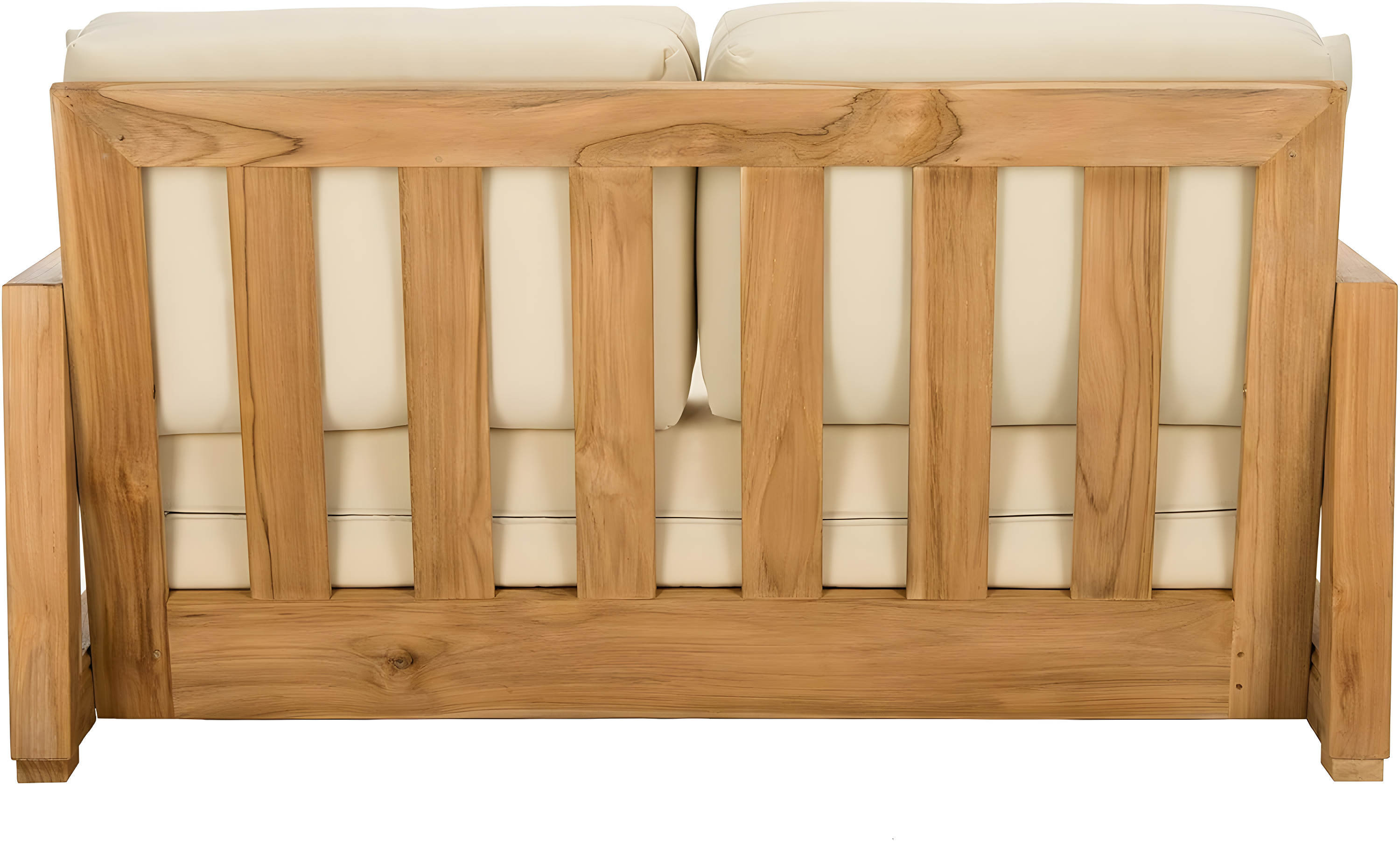 SAFAVIEH OUTDOOR COUTURE Montford 2-Seat Bench Natural Teak / Beige