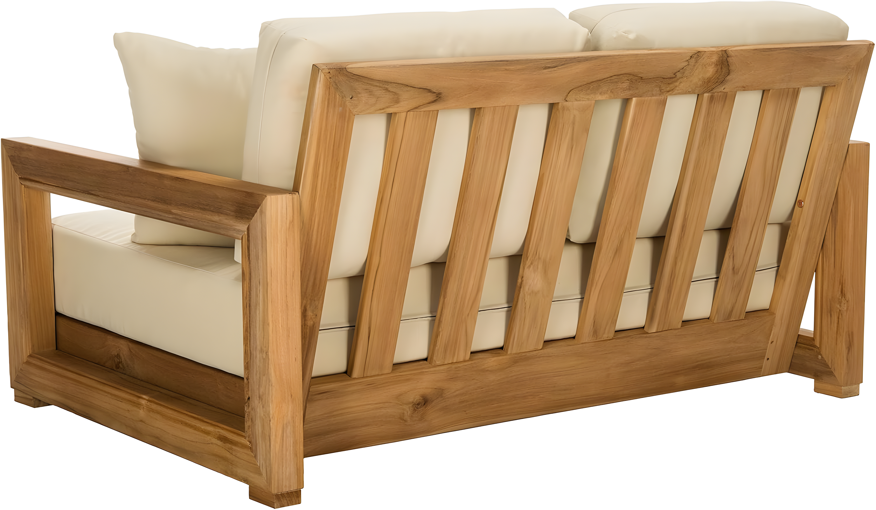 SAFAVIEH OUTDOOR COUTURE Montford 2-Seat Bench Natural Teak / Beige