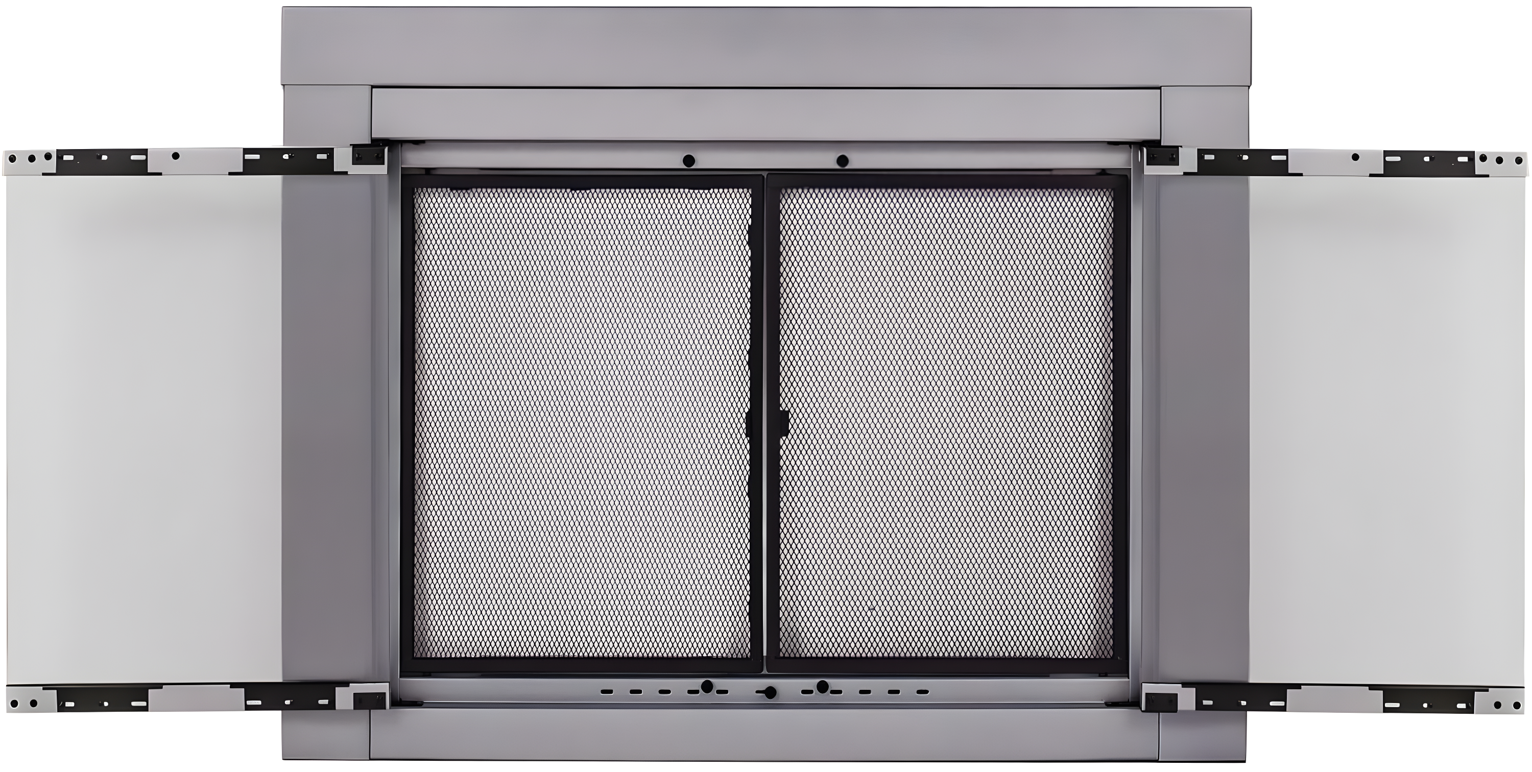 Pleasant Hearth Alpine Collection Fireplace Glass Door, Skyline Nickel - Small