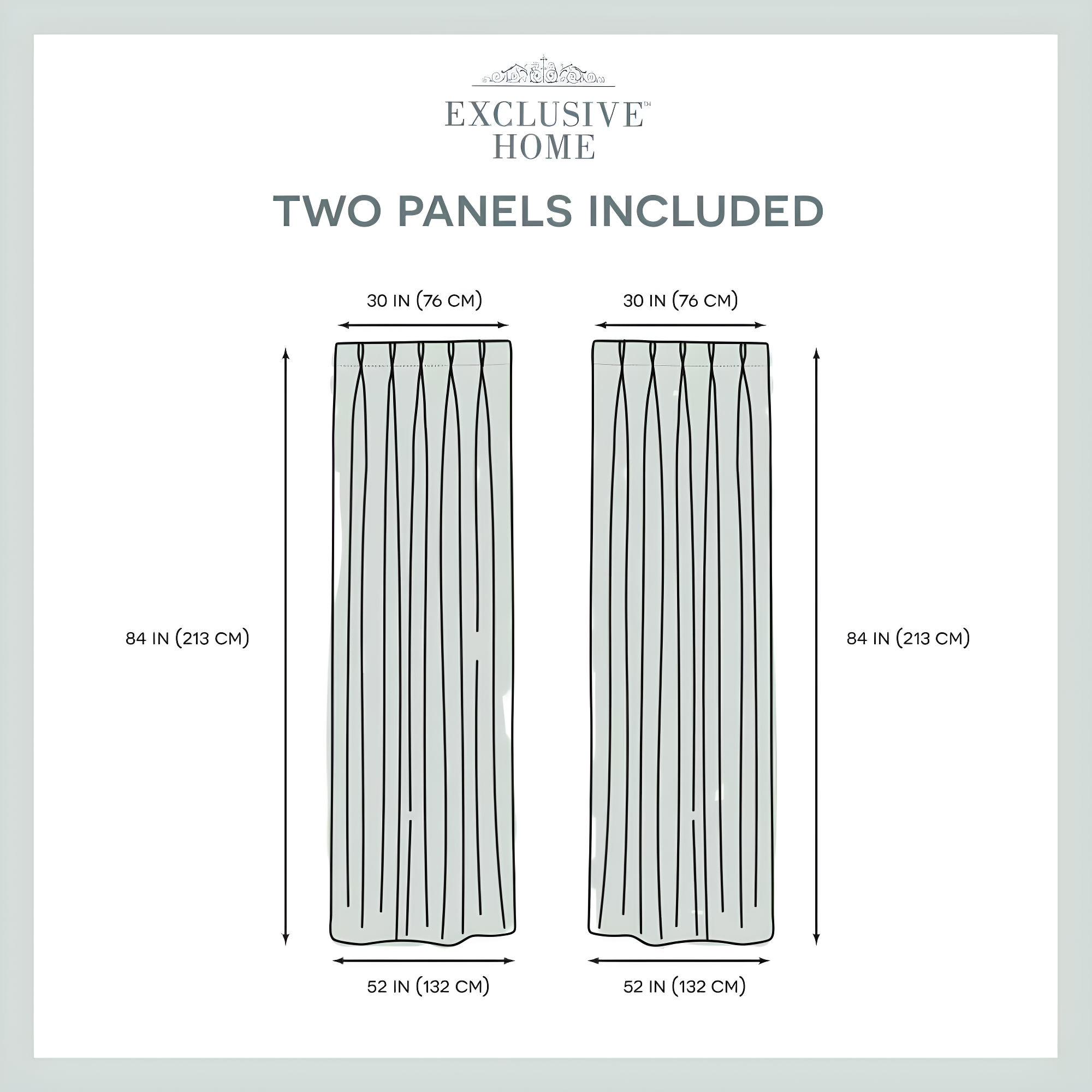 Exclusive Home Curtains Sateen Twill Woven Room Darkening Blackout Pinch Pleat Curtain Panel Pair, 84" Length, Charcoal