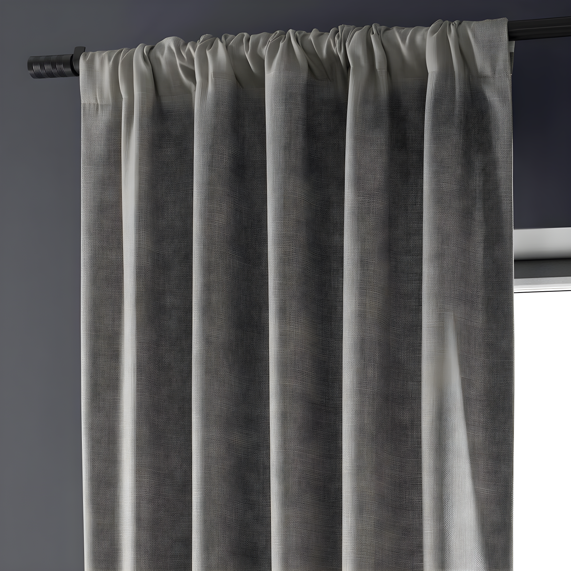 HPD Half Price Drapes Taupe Grey Italian Faux Linen Room Darkening Curtains with Rod Pocket - 1 Panel - Window Curtains for Living Room & Curtains for Bedroom, 50W X 84L