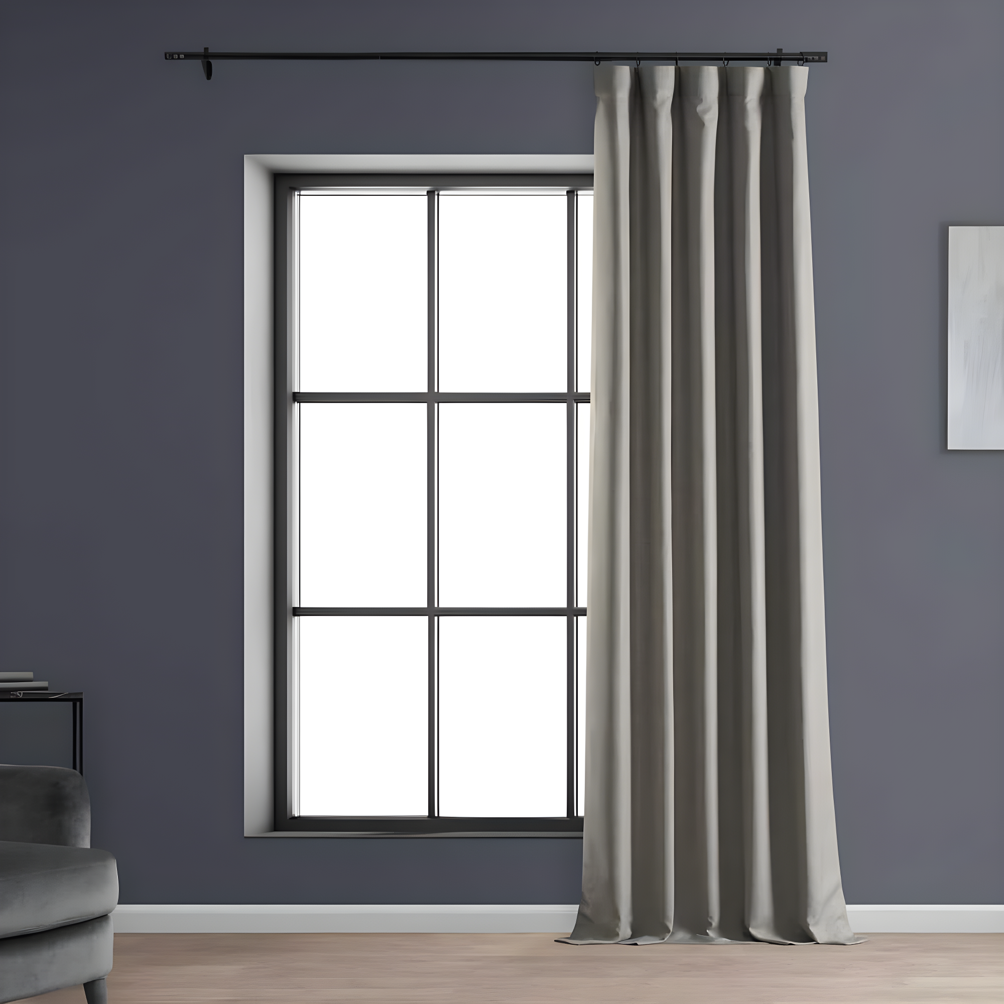 HPD Half Price Drapes Taupe Grey Italian Faux Linen Room Darkening Curtains with Rod Pocket - 1 Panel - Window Curtains for Living Room & Curtains for Bedroom, 50W X 84L