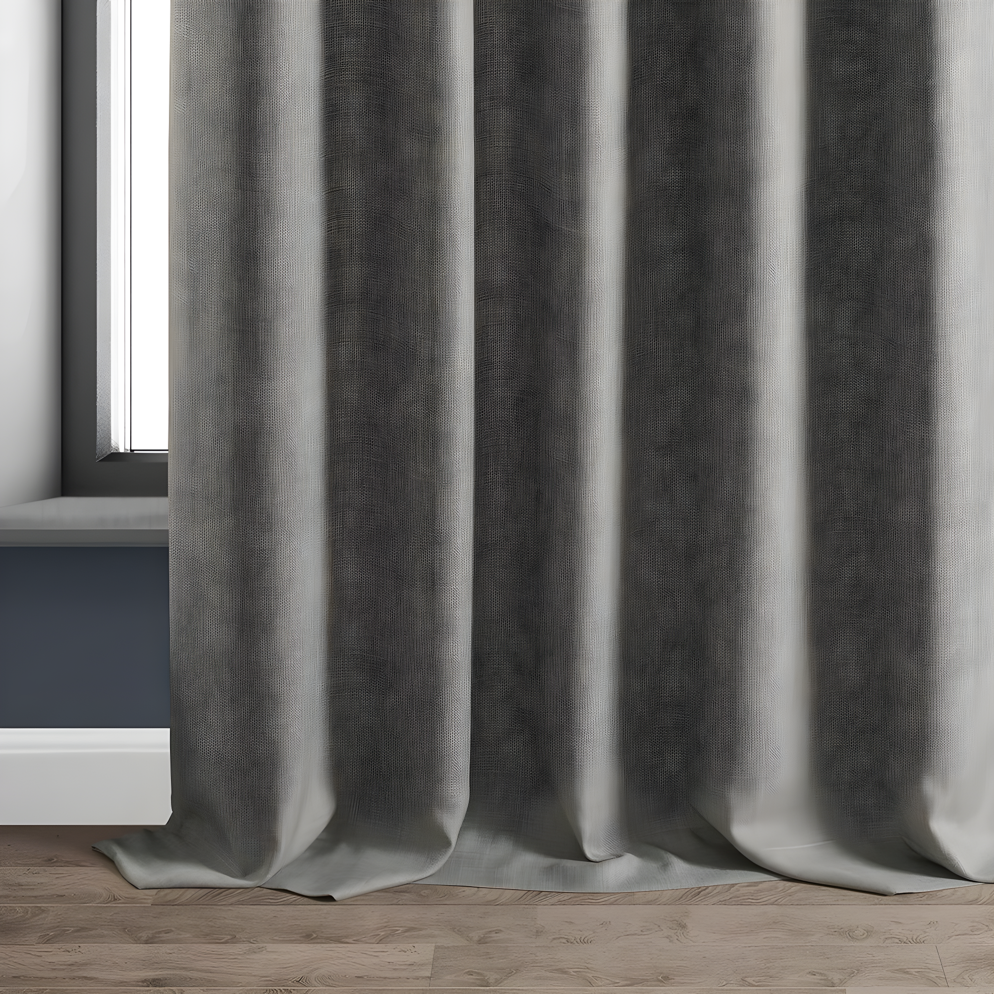 HPD Half Price Drapes Taupe Grey Italian Faux Linen Room Darkening Curtains with Rod Pocket - 1 Panel - Window Curtains for Living Room & Curtains for Bedroom, 50W X 84L
