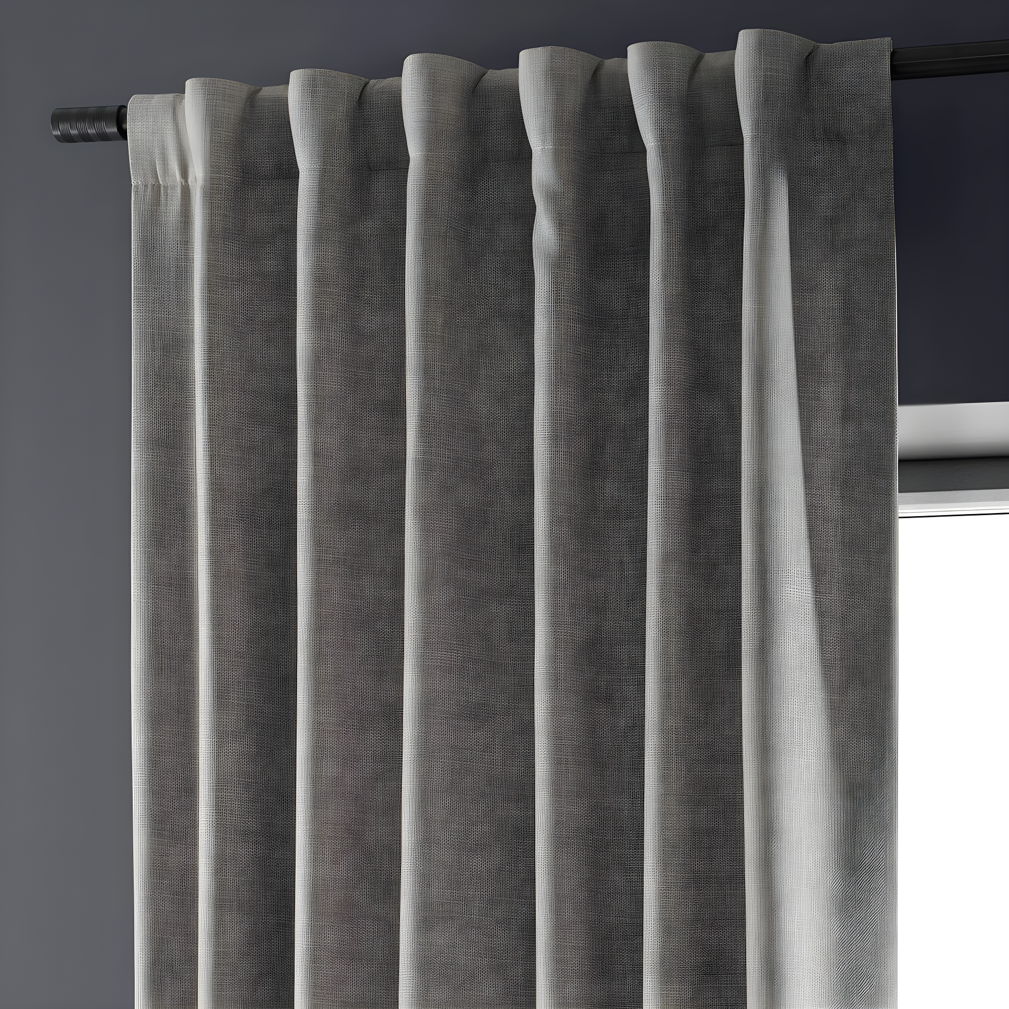 HPD Half Price Drapes Taupe Grey Italian Faux Linen Room Darkening Curtains with Rod Pocket - 1 Panel - Window Curtains for Living Room & Curtains for Bedroom, 50W X 84L