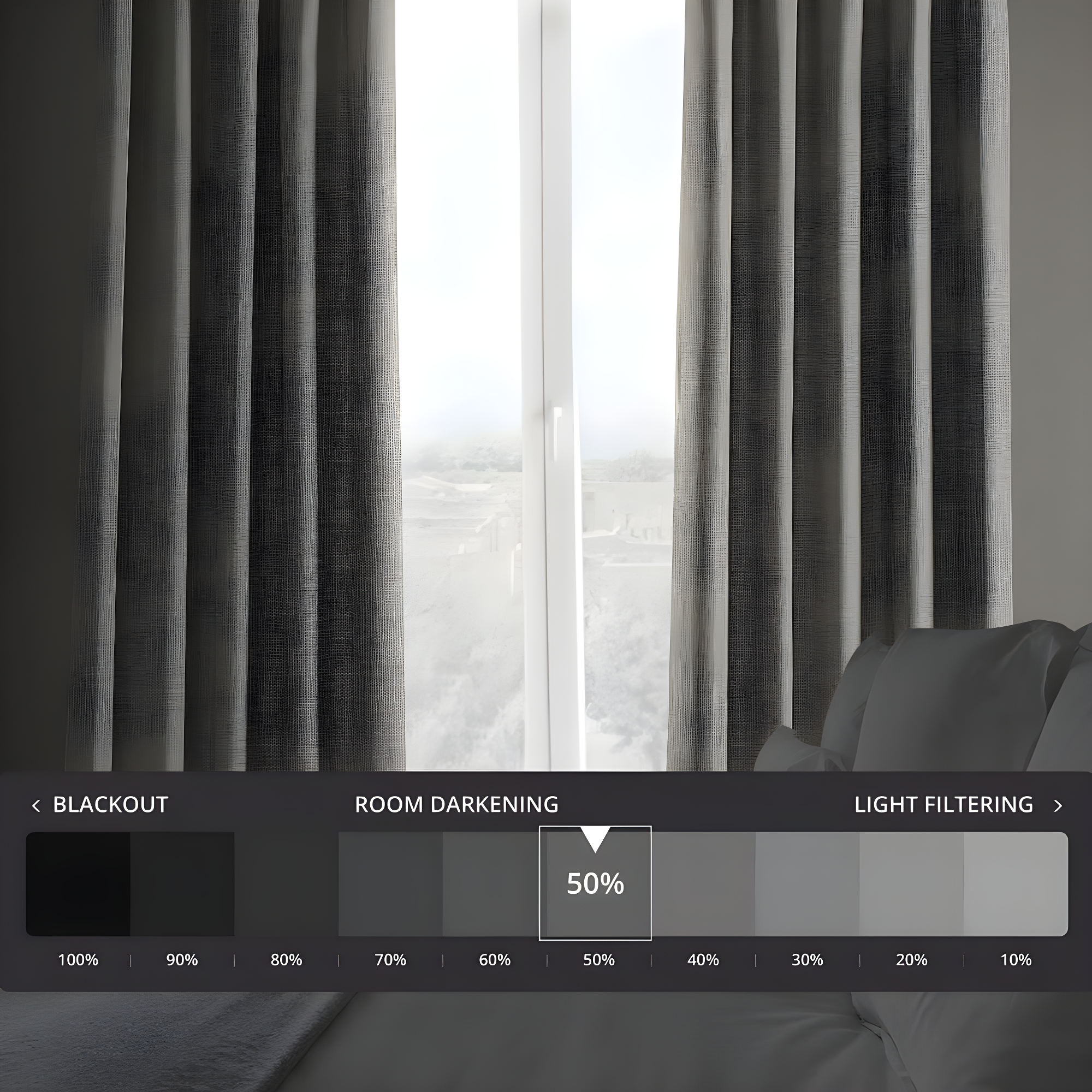 HPD Half Price Drapes Taupe Grey Italian Faux Linen Room Darkening Curtains with Rod Pocket - 1 Panel - Window Curtains for Living Room & Curtains for Bedroom, 50W X 84L