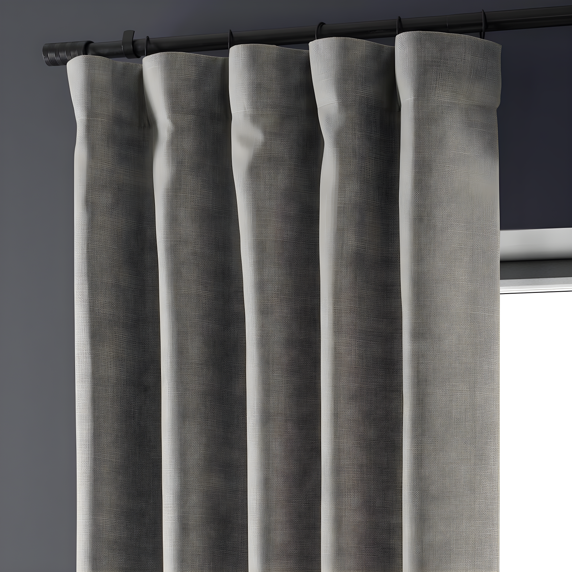 HPD Half Price Drapes Taupe Grey Italian Faux Linen Room Darkening Curtains with Rod Pocket - 1 Panel - Window Curtains for Living Room & Curtains for Bedroom, 50W X 84L