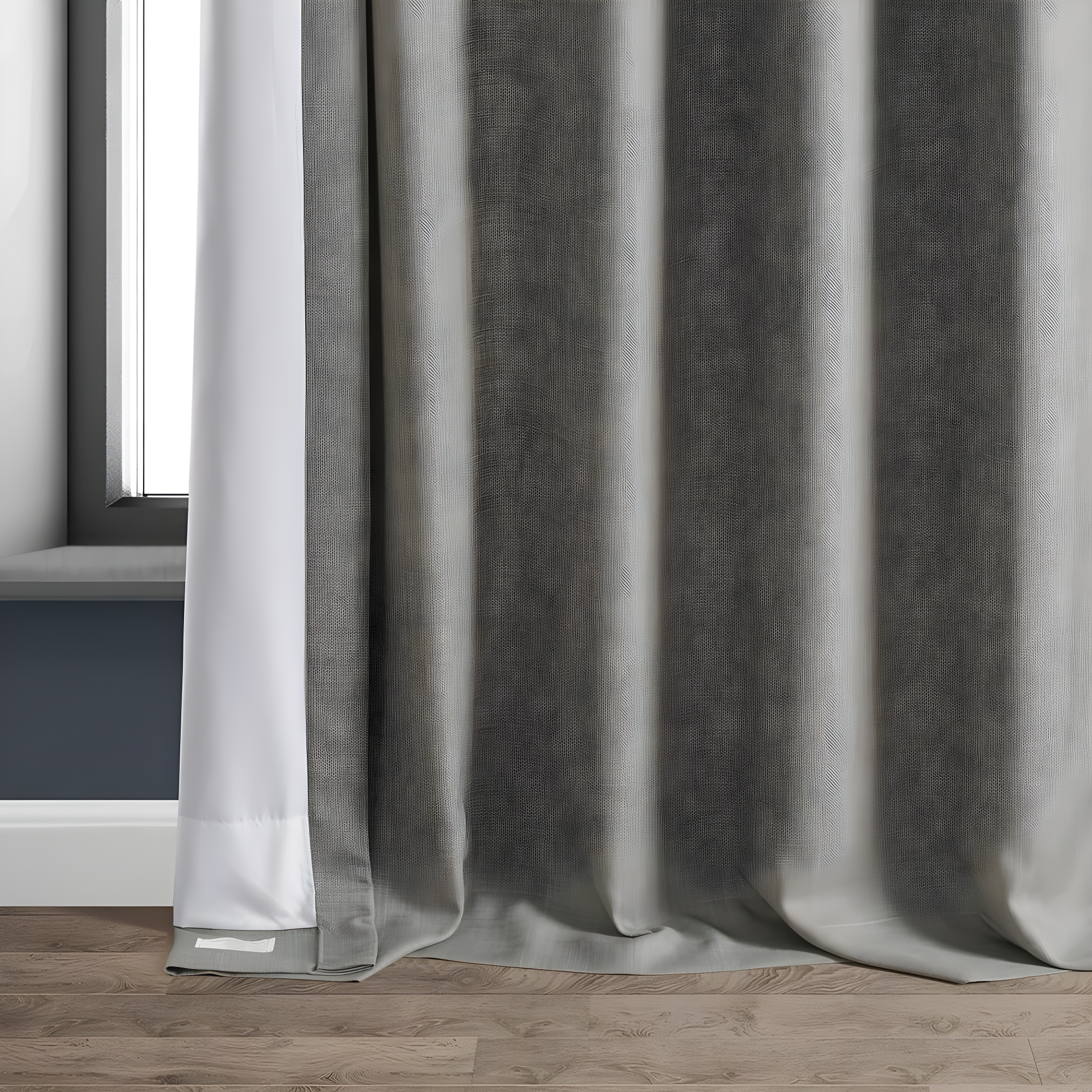 HPD Half Price Drapes Taupe Grey Italian Faux Linen Room Darkening Curtains with Rod Pocket - 1 Panel - Window Curtains for Living Room & Curtains for Bedroom, 50W X 84L