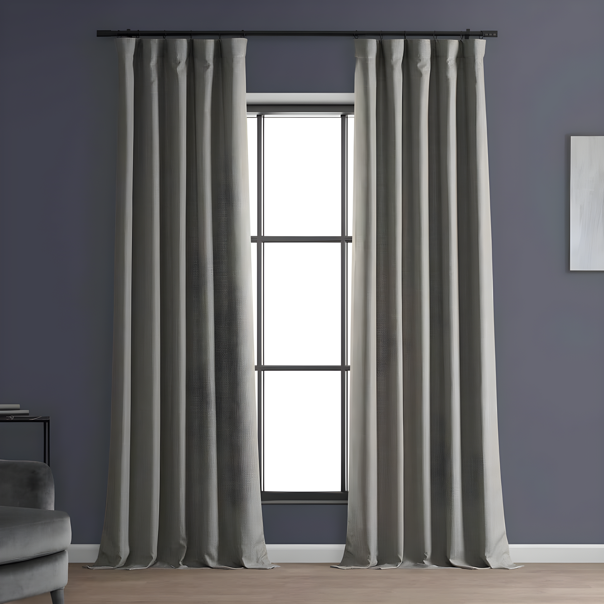 HPD Half Price Drapes Taupe Grey Italian Faux Linen Room Darkening Curtains with Rod Pocket - 1 Panel - Window Curtains for Living Room & Curtains for Bedroom, 50W X 84L