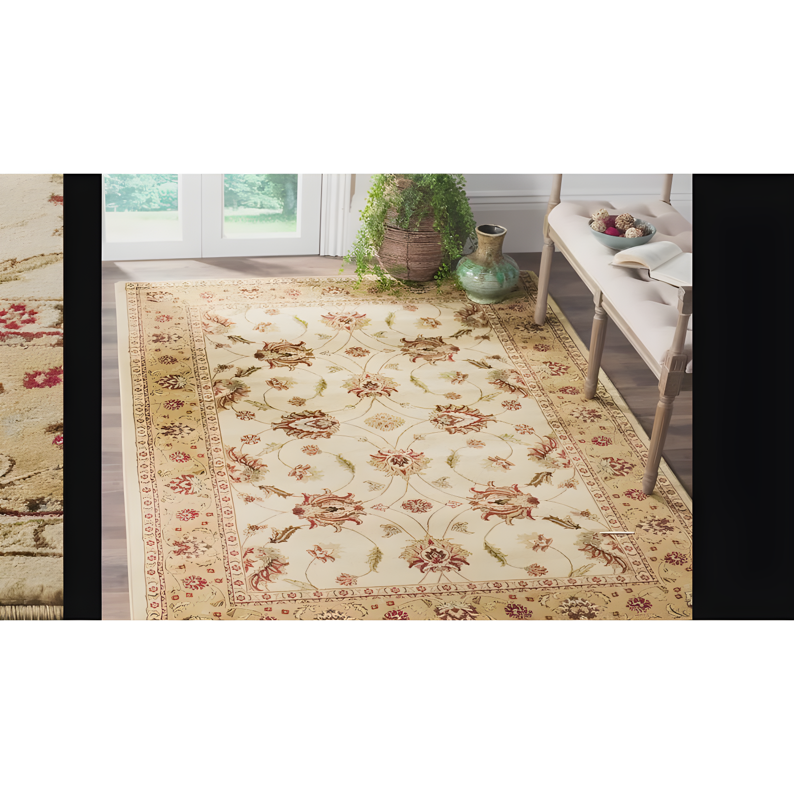 Lyndhurst LNH553 Power Loomed Runner Rug - Black/Ivory - 2'3"x16' - Safavieh.