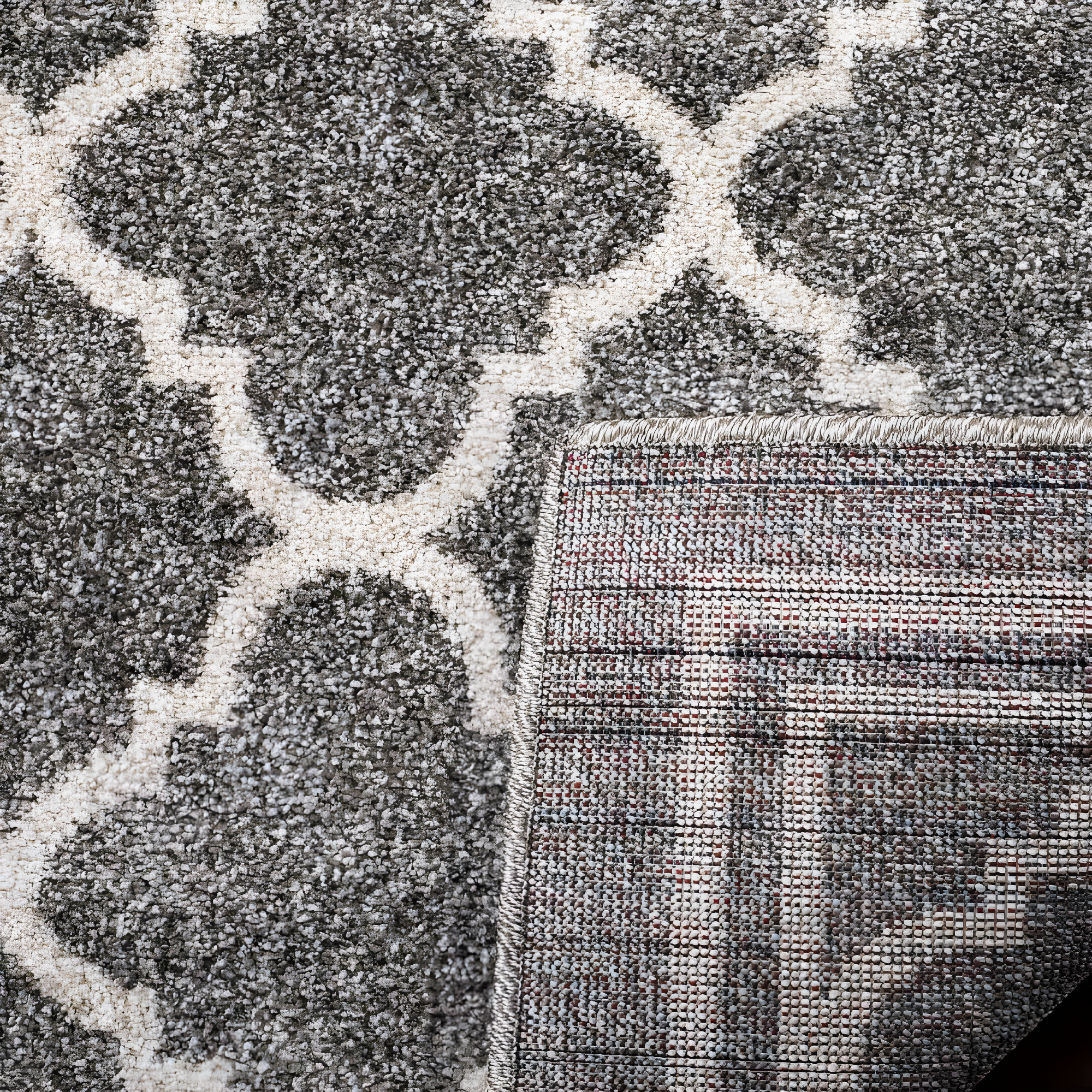 Amherst AMT422 Power Loomed Indoor Area Rug - Dark Grey/Beige - 5'x5' - Safavieh