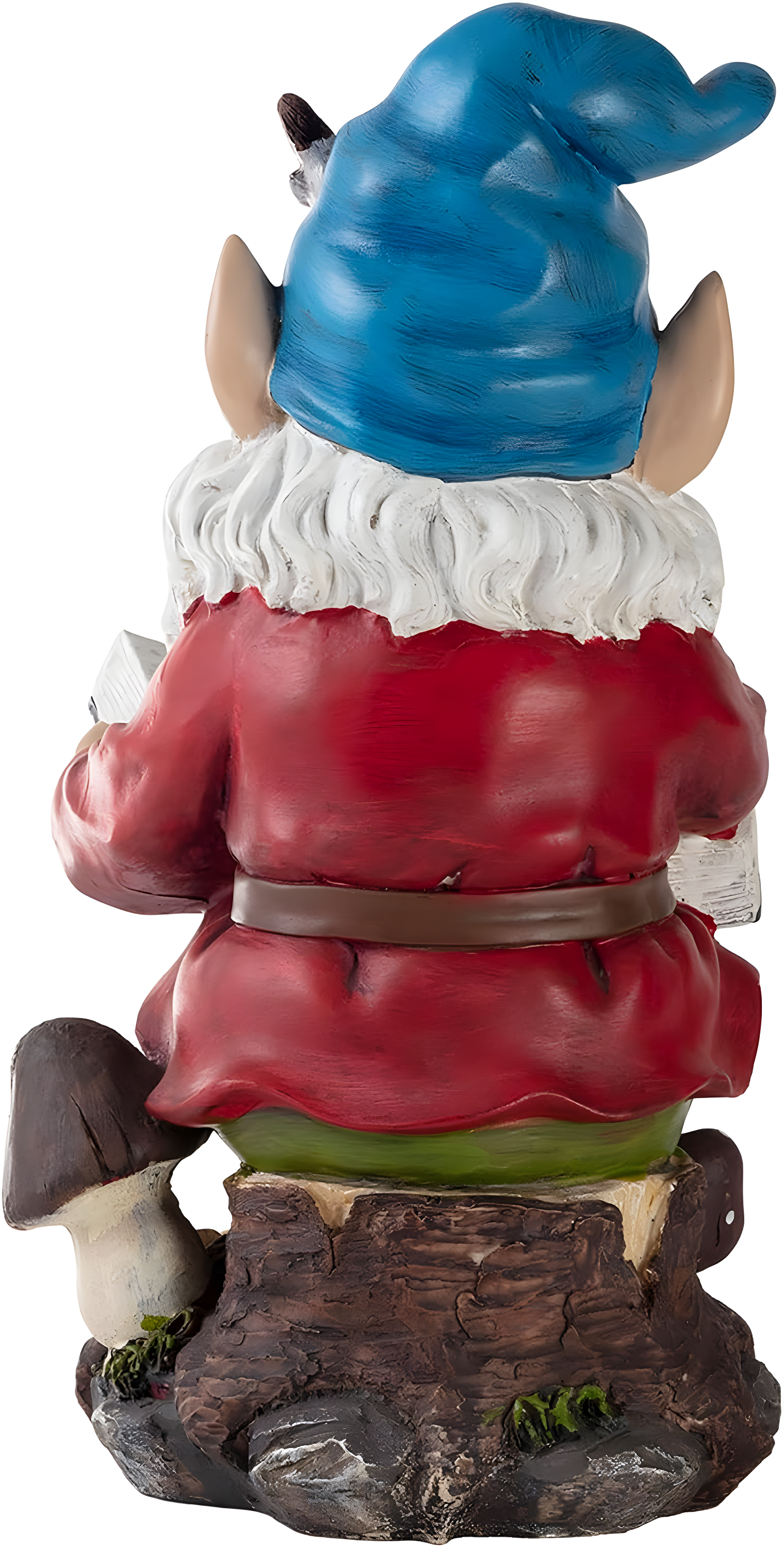Alpine Corporation 14" Tall Outdoor Garden Gnome Reading a Book Yard Statue Decoration
