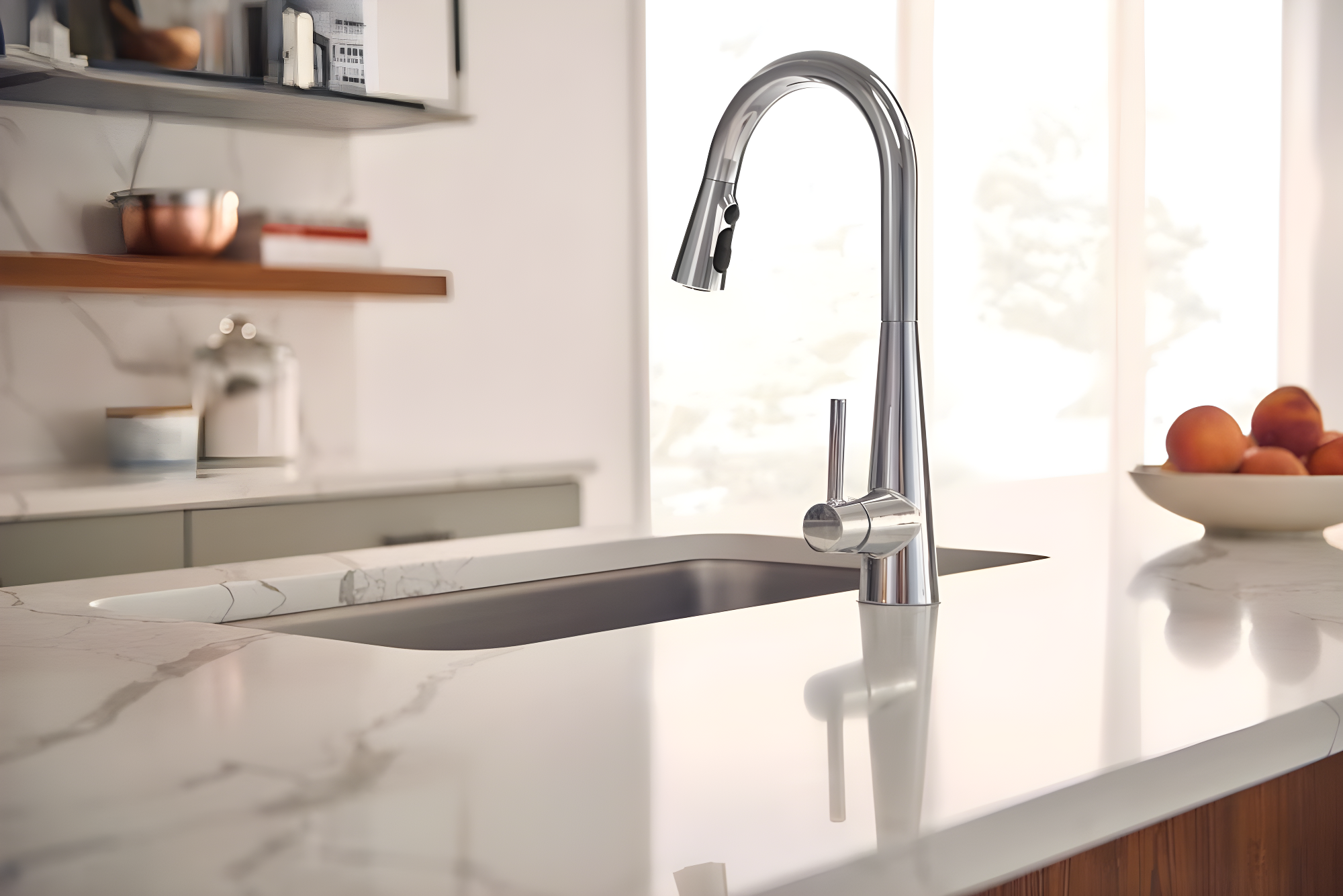 Moen Sleek Pull Down Single Handle Kitchen Faucet with Power Boost Technology and Duralock