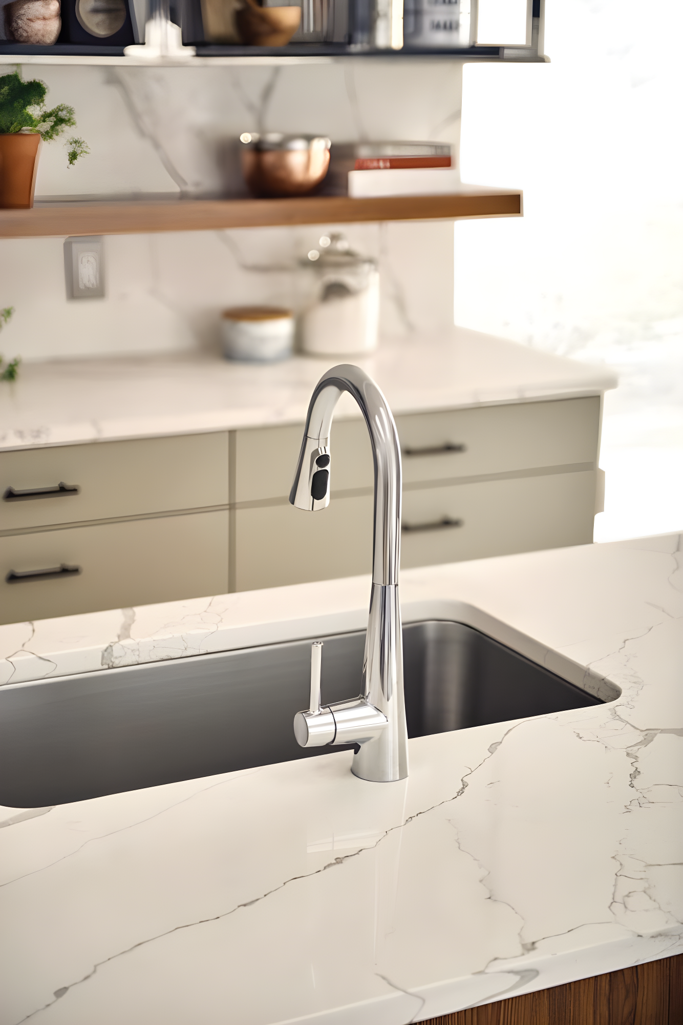 Moen Sleek Pull Down Single Handle Kitchen Faucet with Power Boost Technology and Duralock