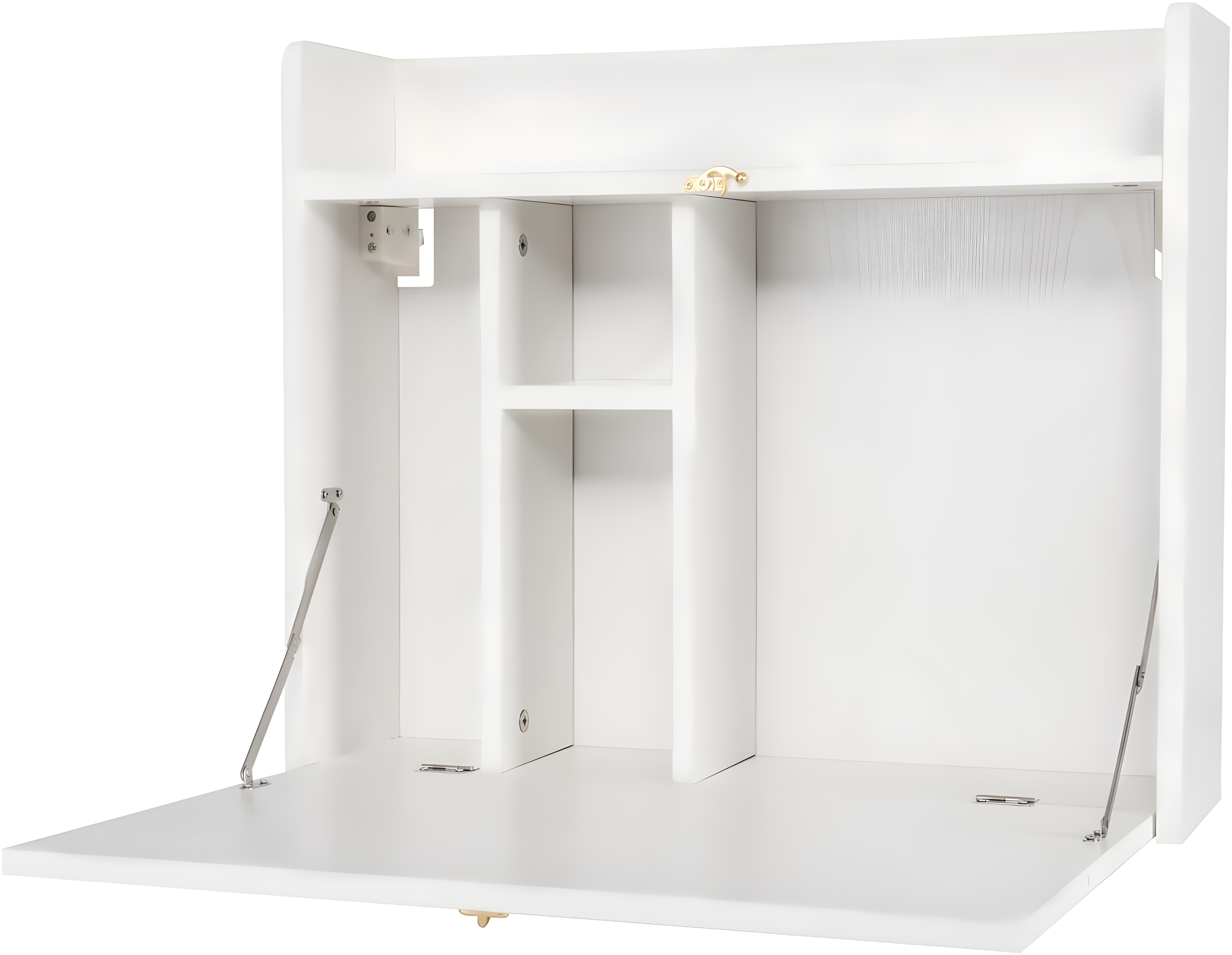 YUSING Wall Mounted Table, Multifunctional Fold Down Wall Mounted Laptop Computer Desk with Storage Compartments for Home, Office, White