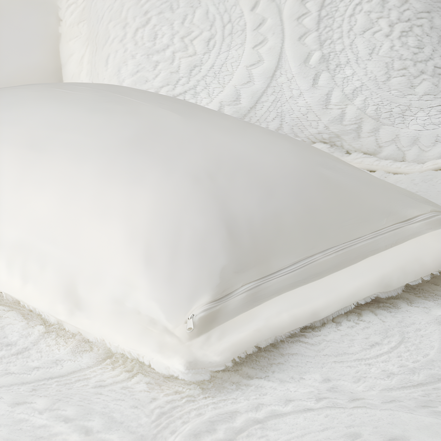 Arya Embroidered Medallion Faux Fur Ultra Plush Duvet Cover Set