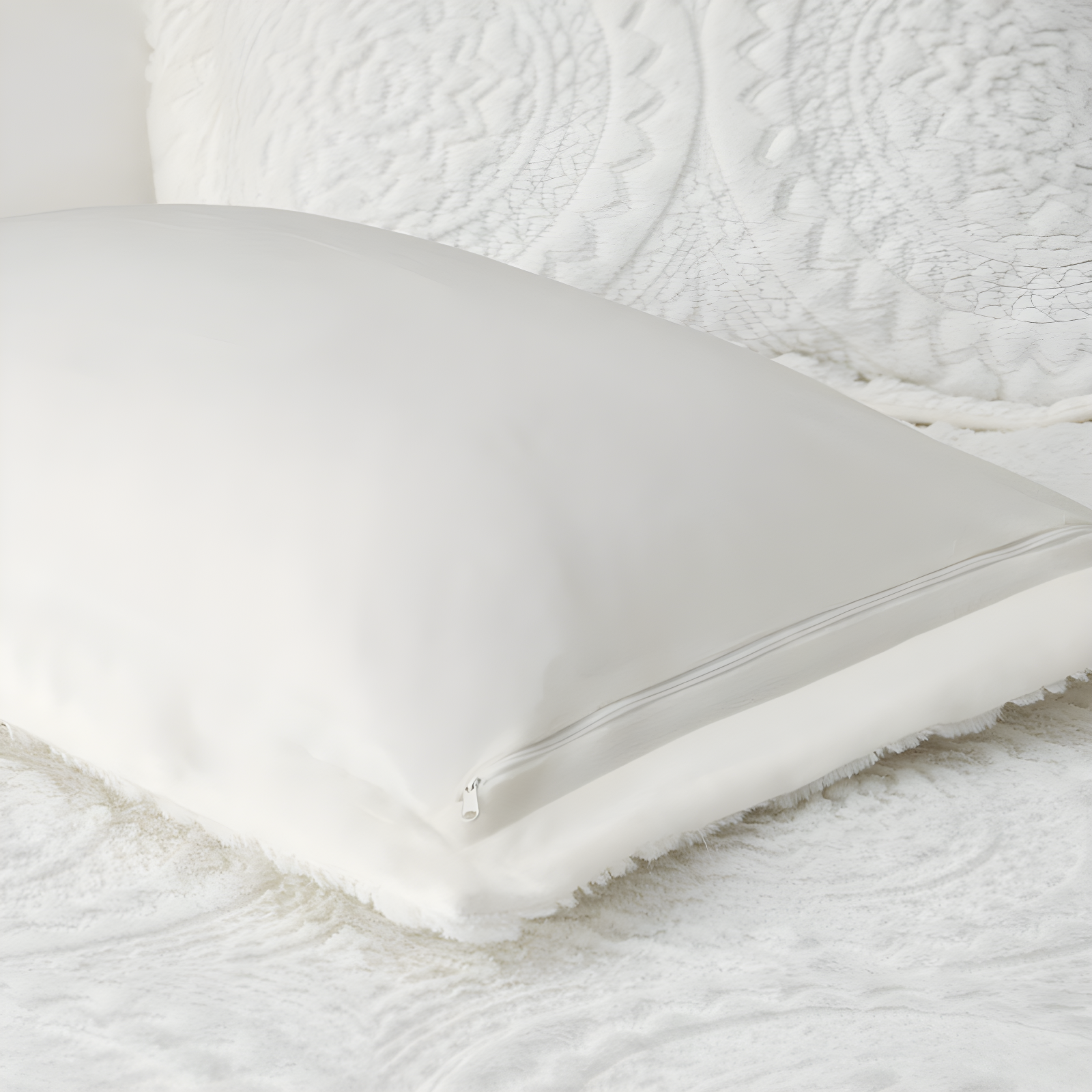 Arya Embroidered Medallion Faux Fur Ultra Plush Duvet Cover Set