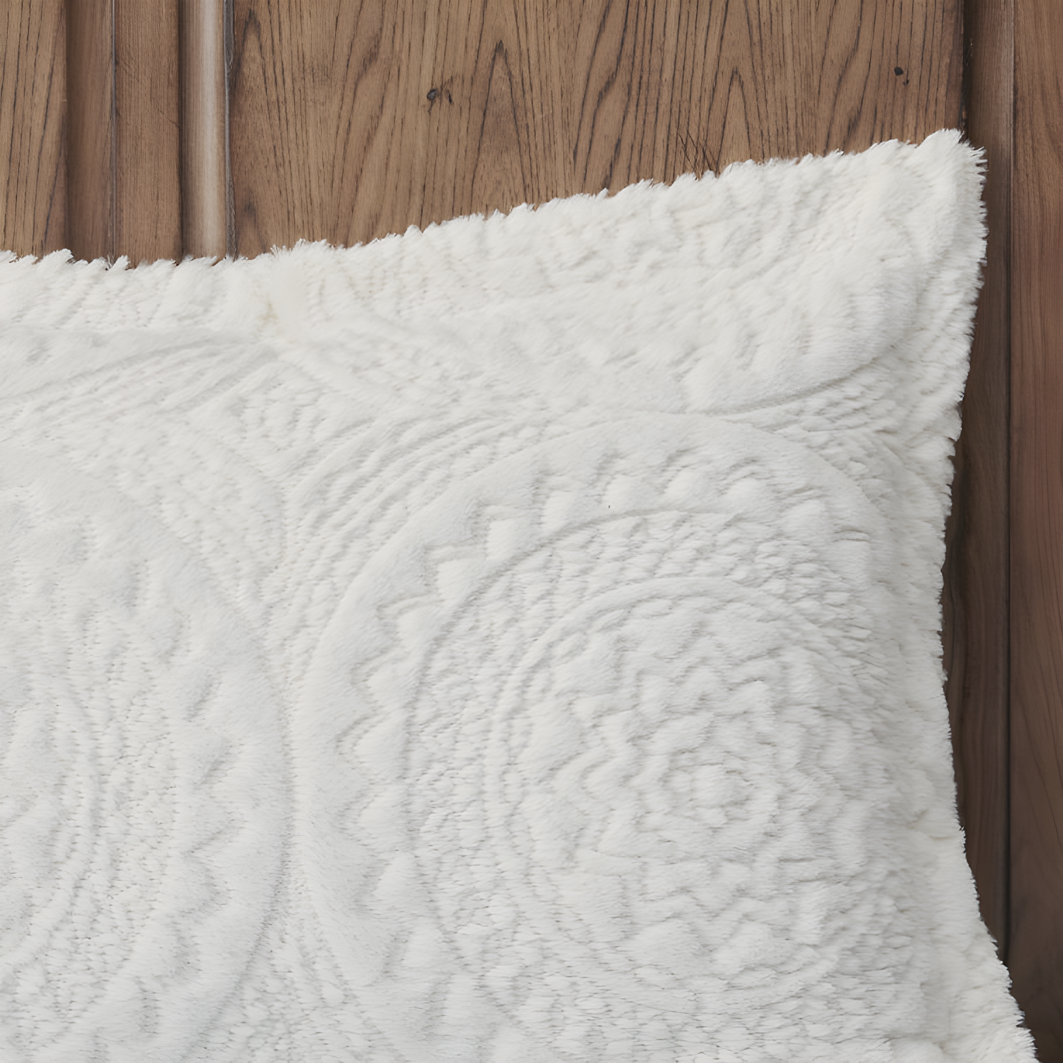 Arya Embroidered Medallion Faux Fur Ultra Plush Duvet Cover Set