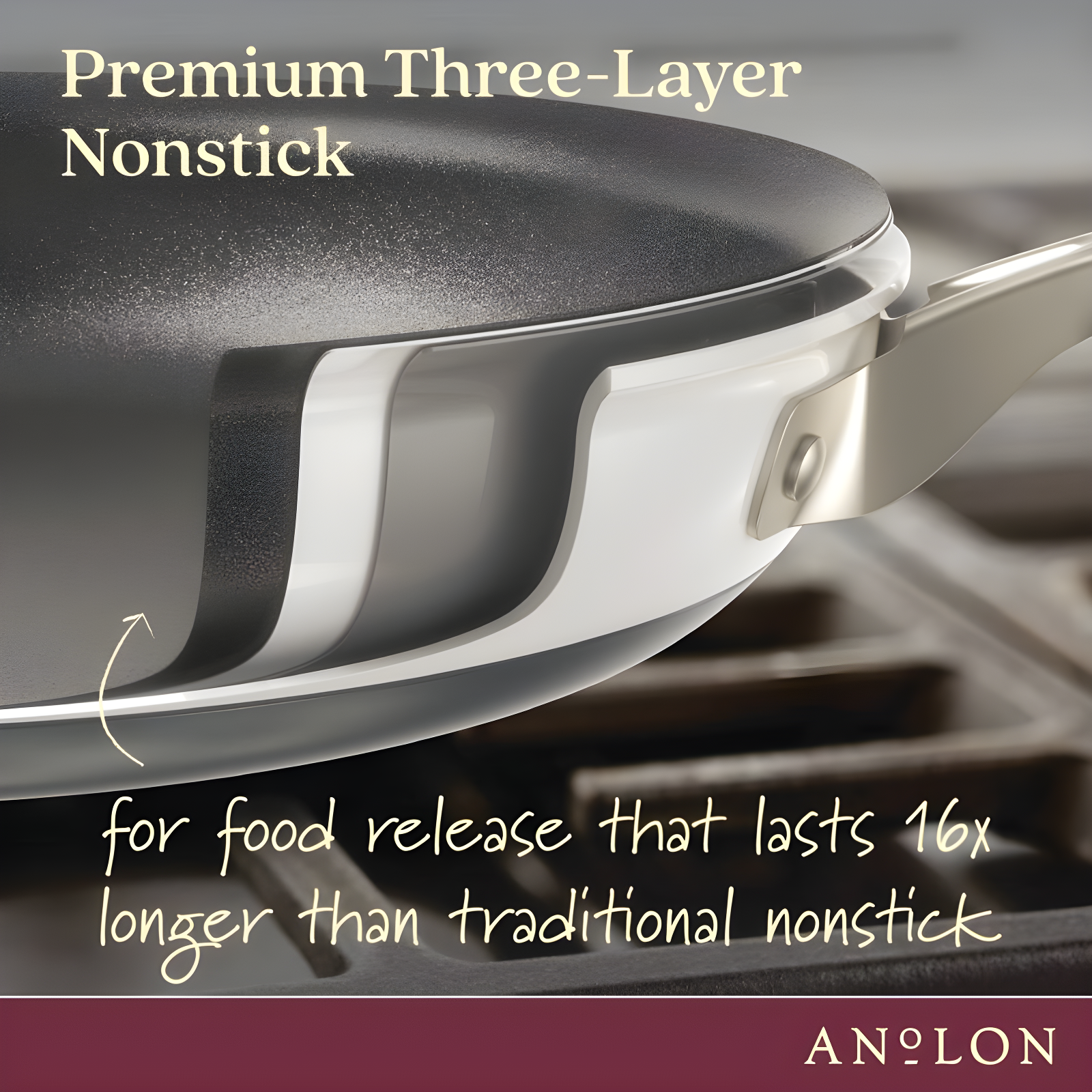 Anolon Achieve Hard Anodized Nonstick Saute Pan with Lid - 3 Quart