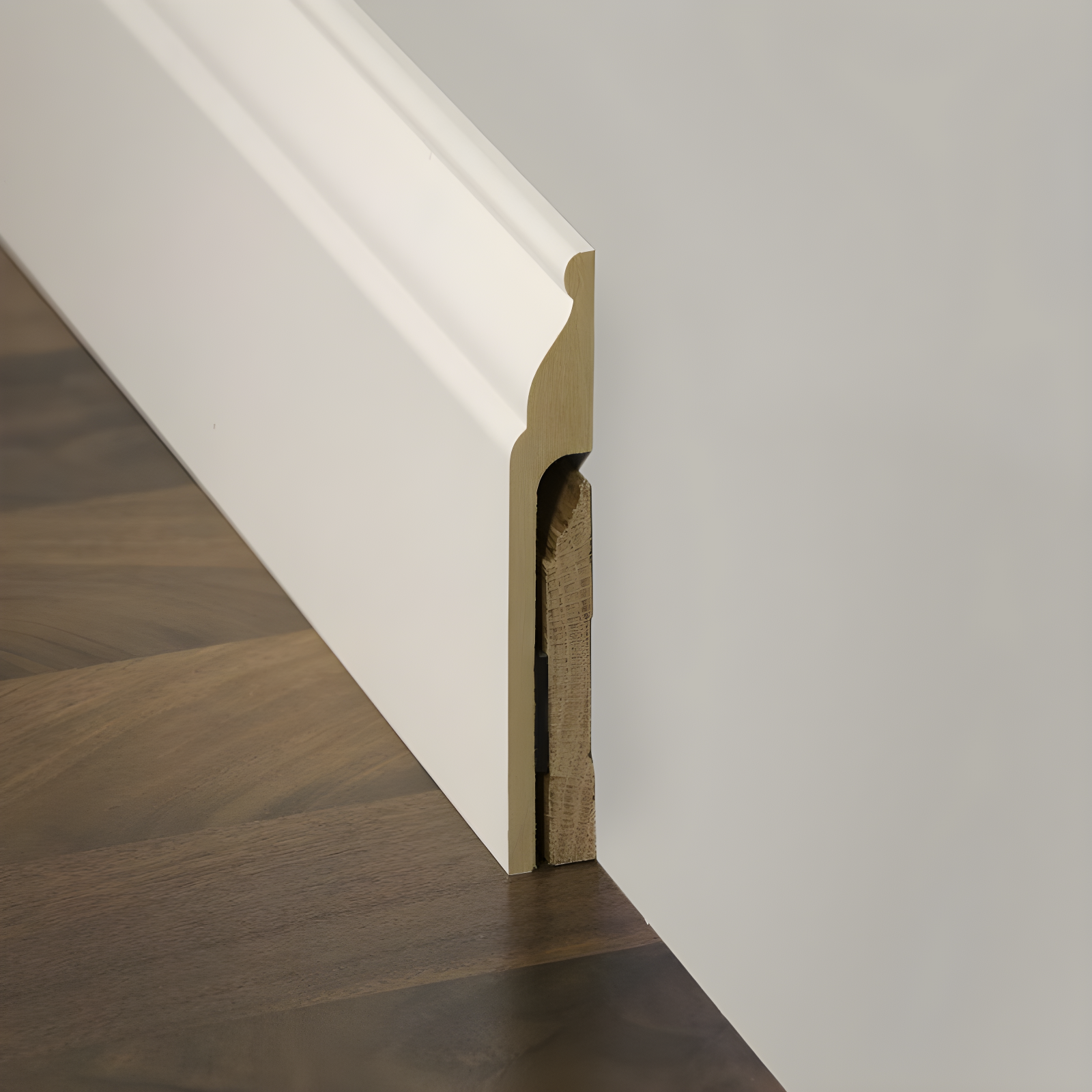 Engineered Wood 5.25'' W x 96'' L Wall Base in White
