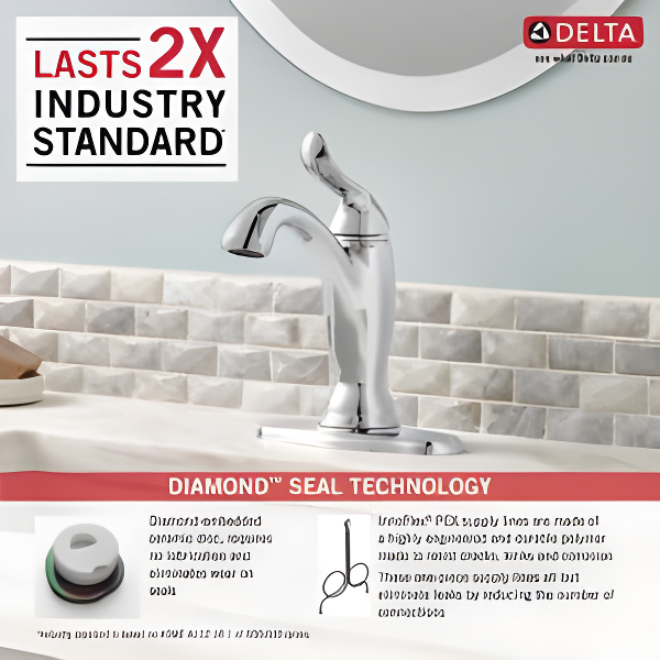 Linden™ Single Hole Bathroom Faucet with Drain Assembly and DIAMOND™ Seal Technology