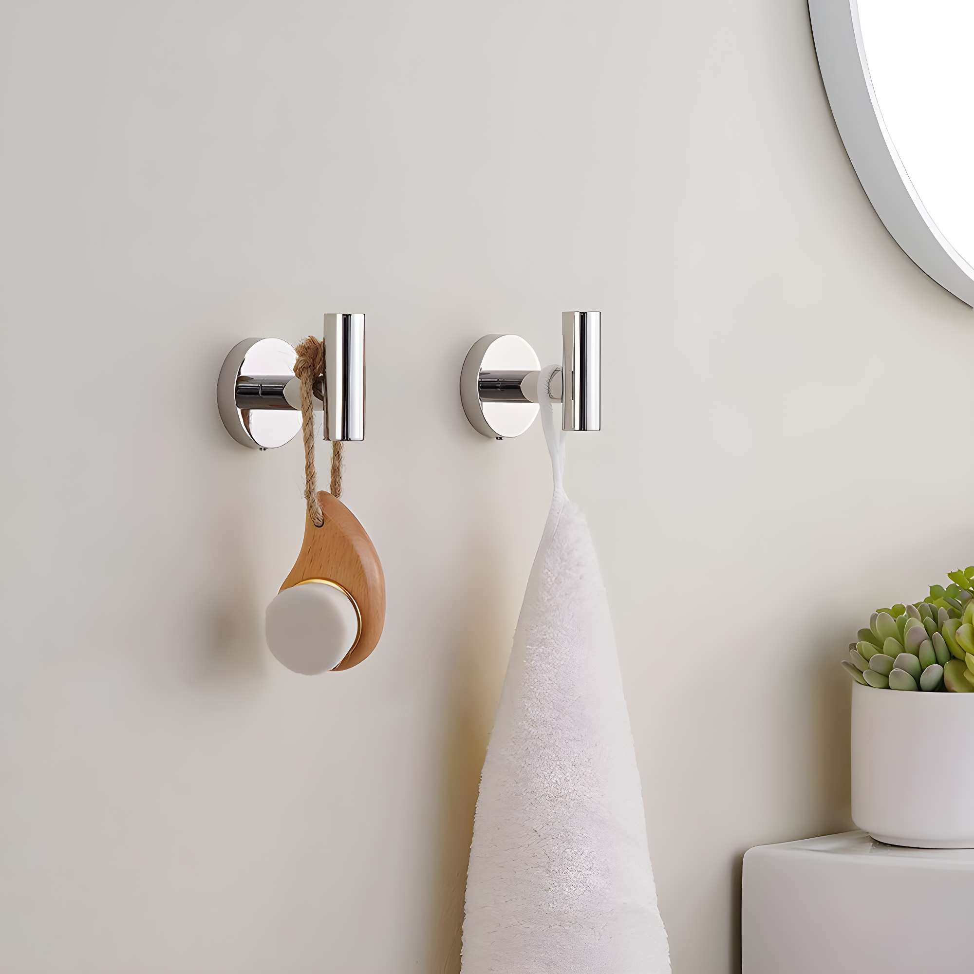 Bathroom Stainless Steel Towel Hooks Wall Mounted 4-Pack