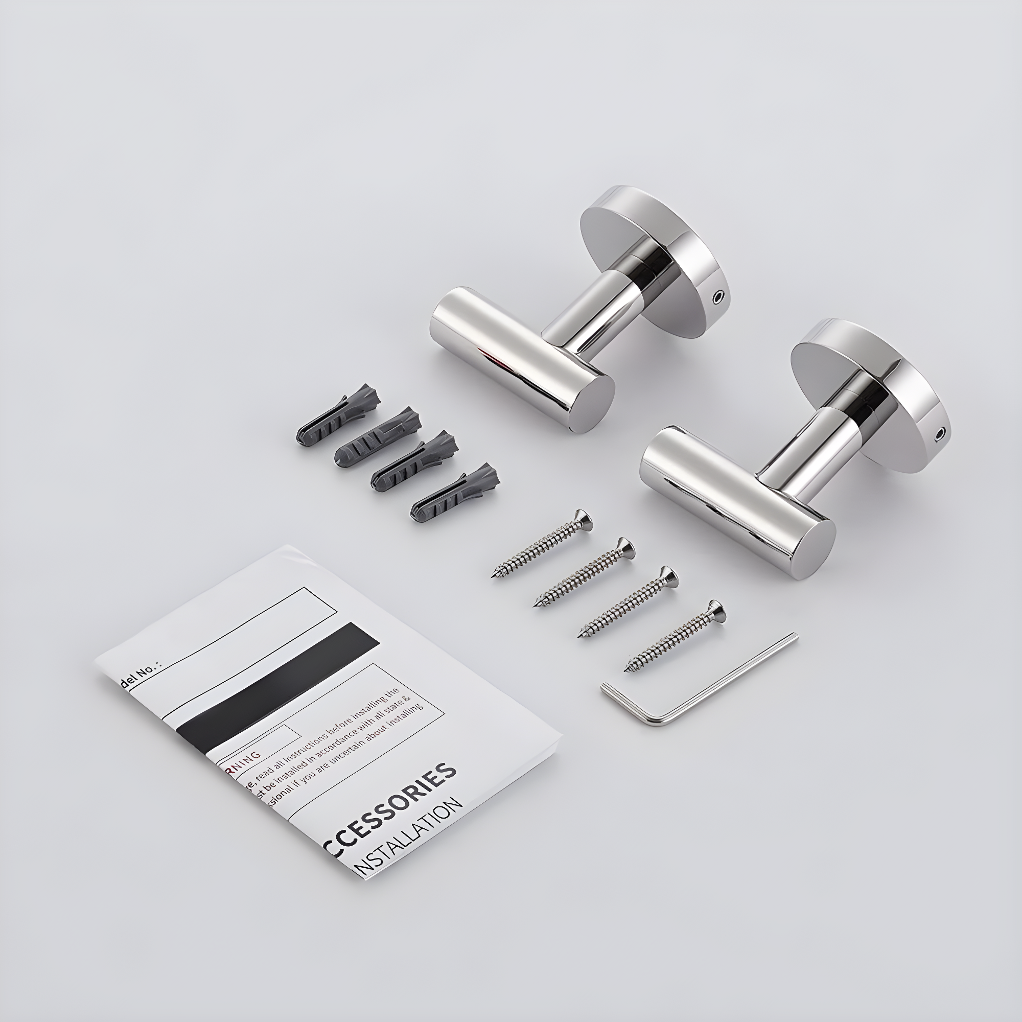 Bathroom Stainless Steel Towel Hooks Wall Mounted 4-Pack