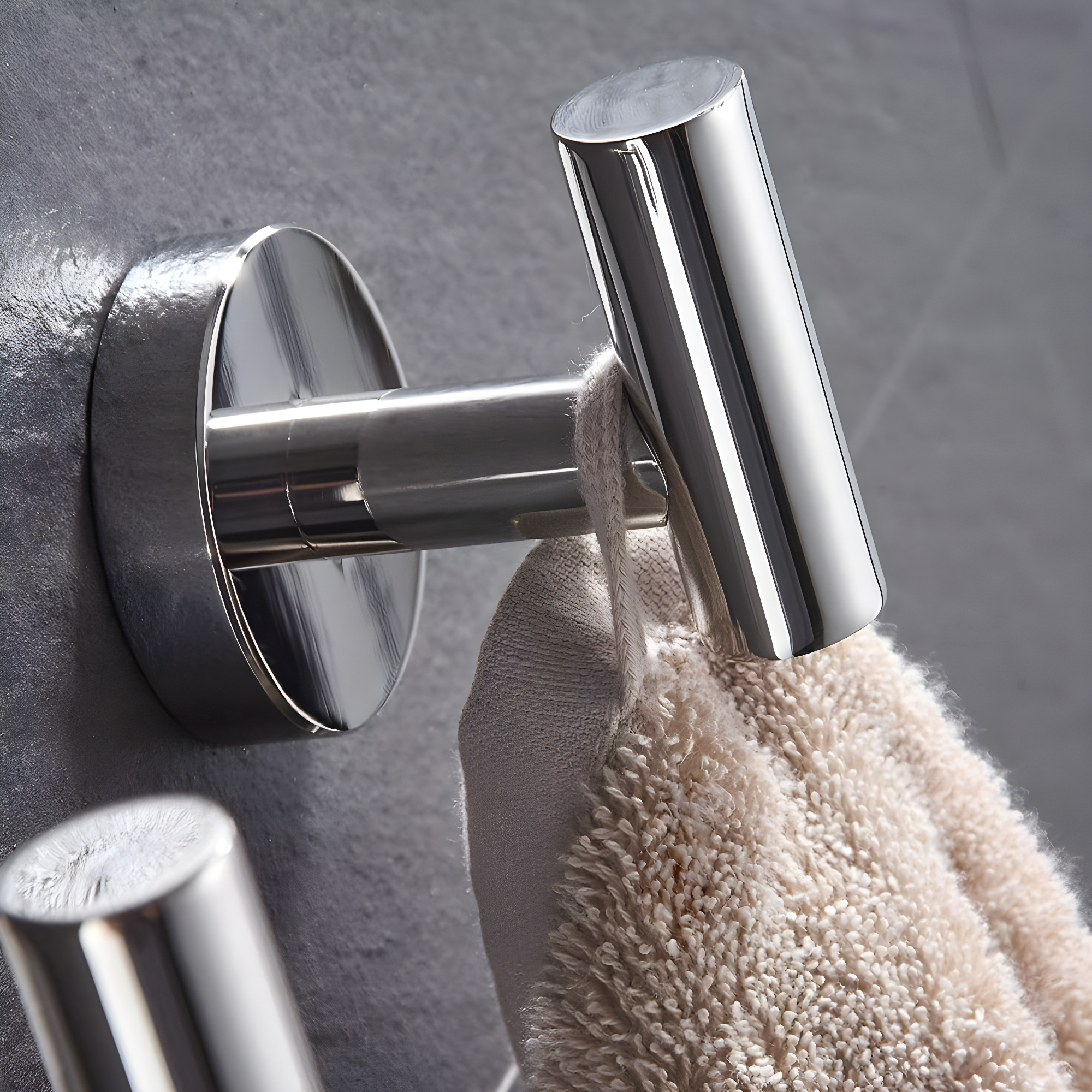 Bathroom Stainless Steel Towel Hooks Wall Mounted 4-Pack