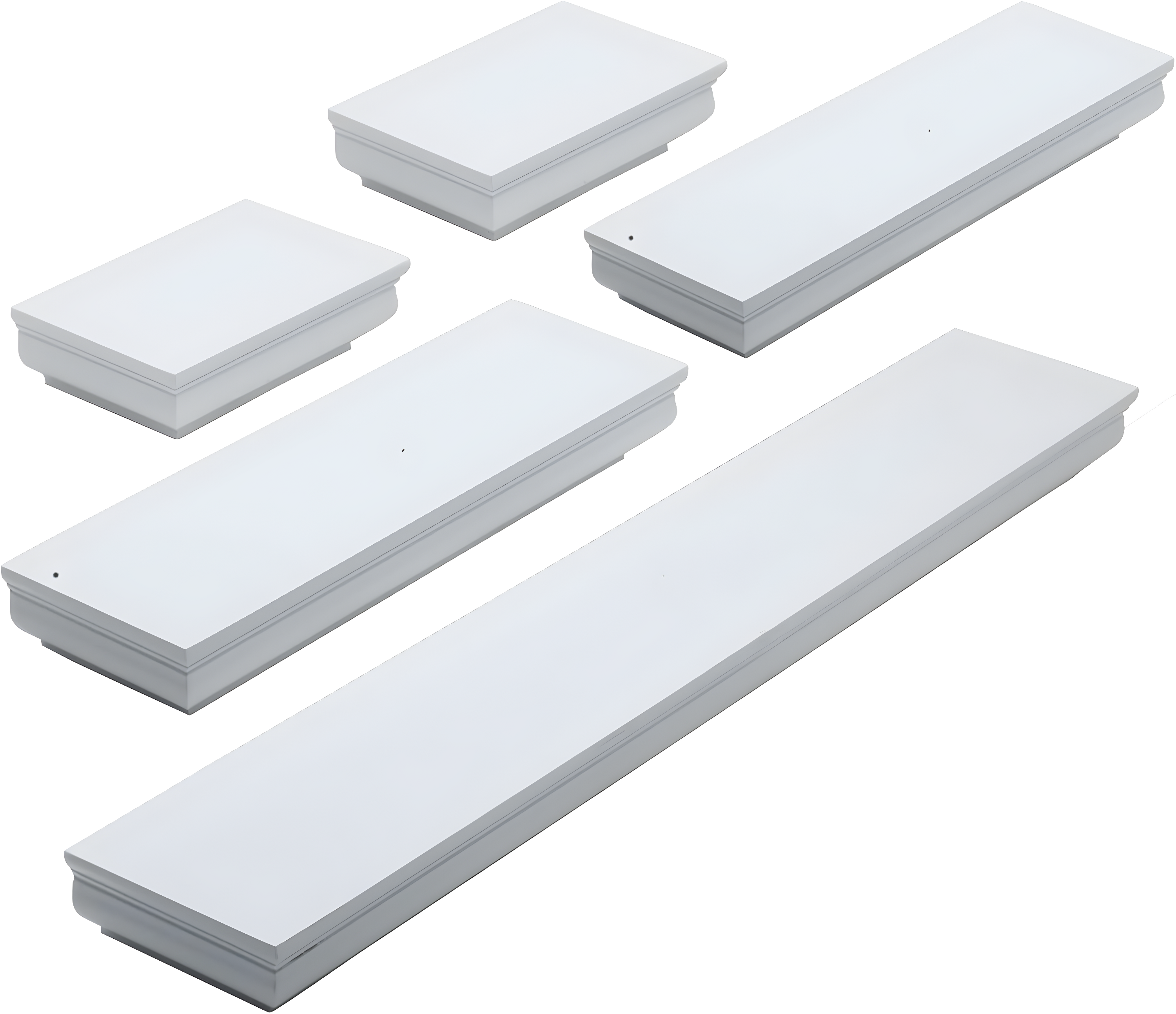 Melannco Melannco 5 Pieces Floating Molding Shelves for Bedroom, Living Room, Bathroom, Kitchen, Nursery (Set of 5)