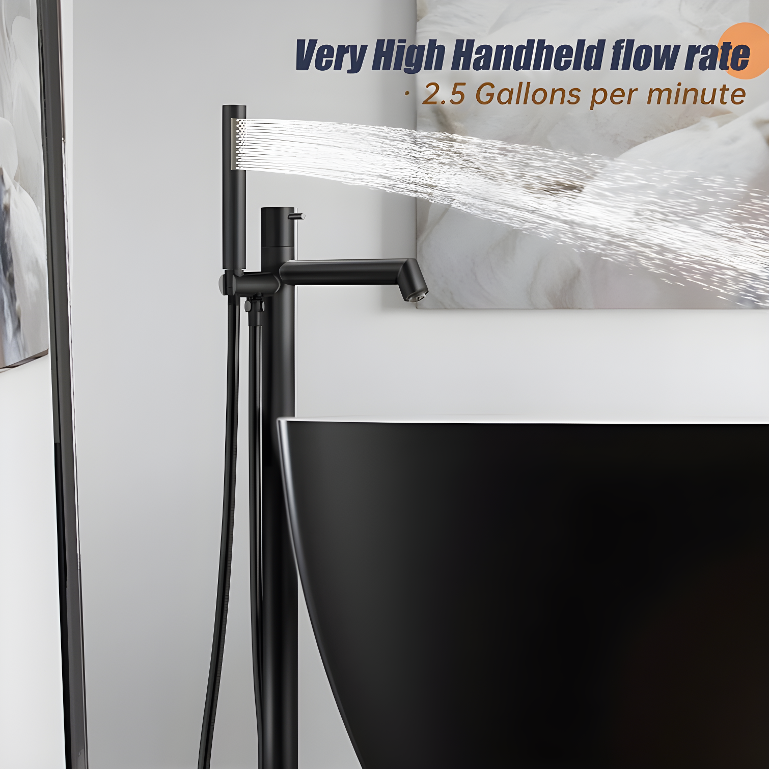 Floor Tub Filler with Diverter